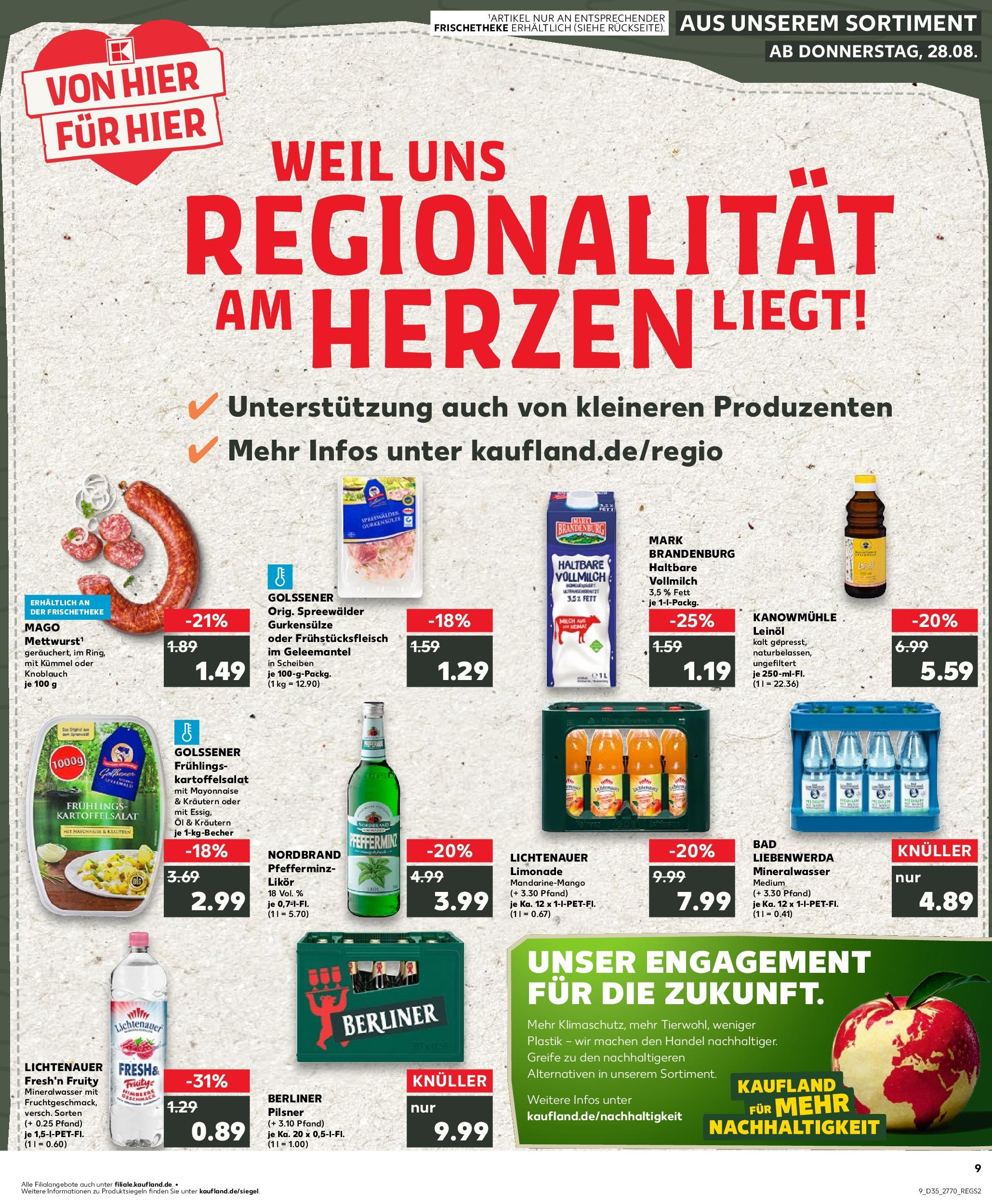 Prospekt Kaufland ab 28.08.2025 » Angebote und Werbung Online | Seite: 1 | Produkte: Berliner, Likör, Knoblauch, Himbeere Prospekt Kaufland ab 28.08.2025 » Angebote Online zum Blättern | Seite: 1 | Produkte: Berliner, Likör, Knoblauch, Himbeere