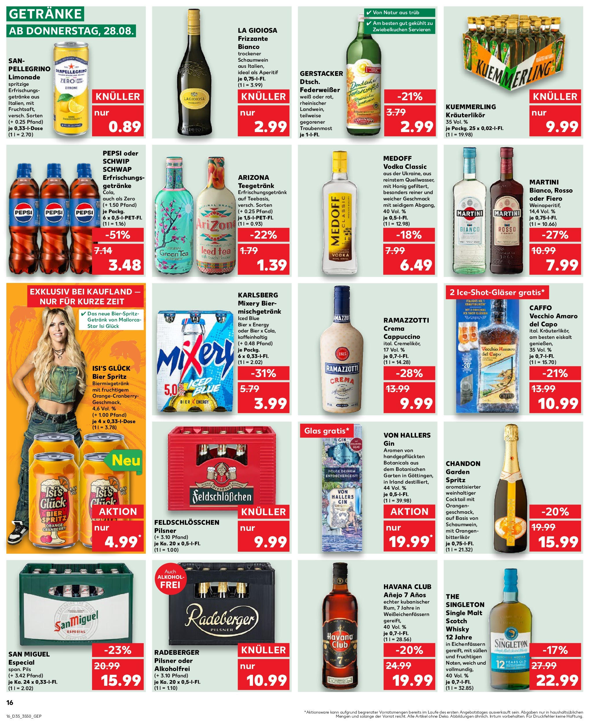Prospekt Kaufland ab 27.08.2025 » Angebote und Werbung Online | Seite: 16 | Produkte: Martini, Pils, Pepsi, Gin Prospekt Kaufland ab 27.08.2025 » Angebote Online zum Blättern | Seite: 16 | Produkte: Martini, Pils, Pepsi, Gin