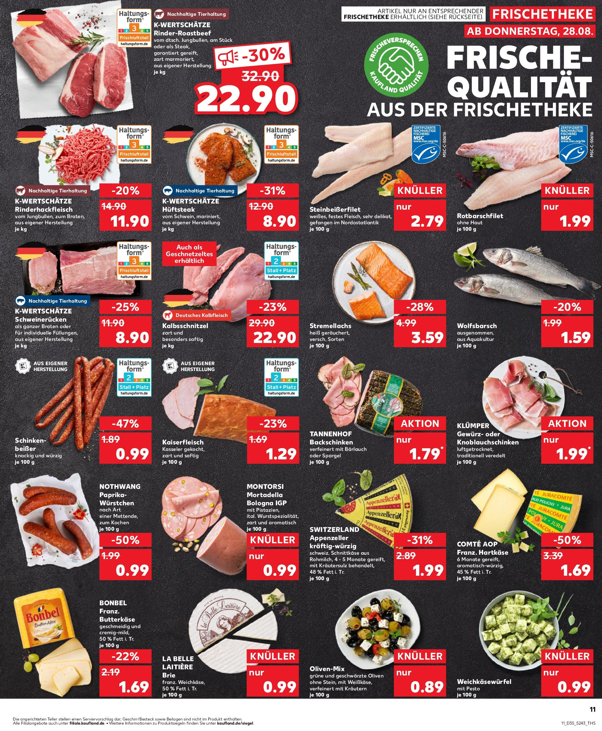 Prospekt Kaufland ab 28.08.2025 » Angebote und Werbung Online | Seite: 11 | Produkte: Butter, Paprika, Schweinerucken, Schinken Prospekt Kaufland ab 28.08.2025 » Angebote Online zum Blättern | Seite: 11 | Produkte: Butter, Paprika, Schweinerucken, Schinken