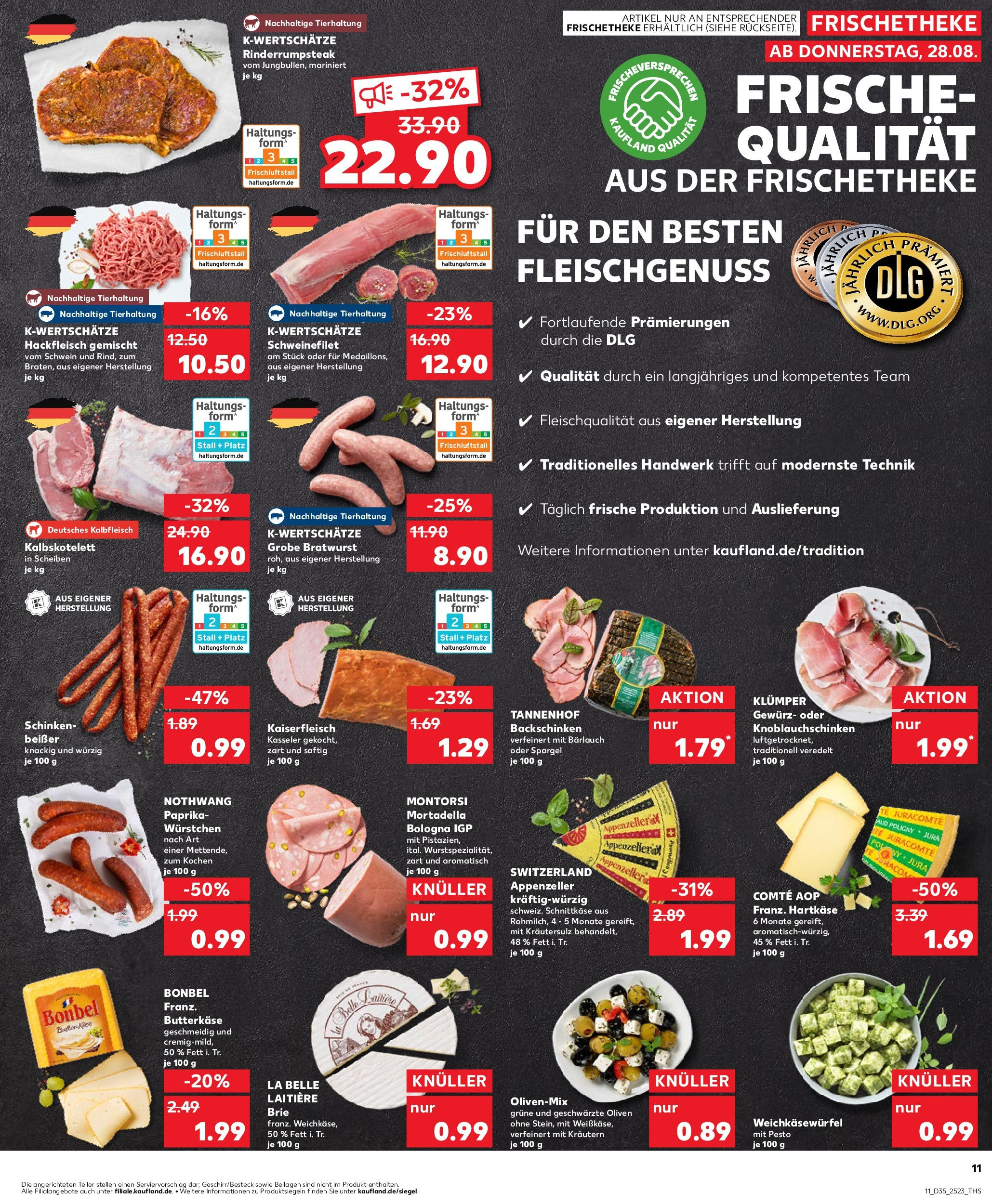 Prospekt Kaufland ab 28.08.2025 » Angebote und Werbung Online | Seite: 11 | Produkte: Bratwurst, Schweinefilet, Schinken, Steak Prospekt Kaufland ab 28.08.2025 » Angebote Online zum Blättern | Seite: 11 | Produkte: Bratwurst, Schweinefilet, Schinken, Steak