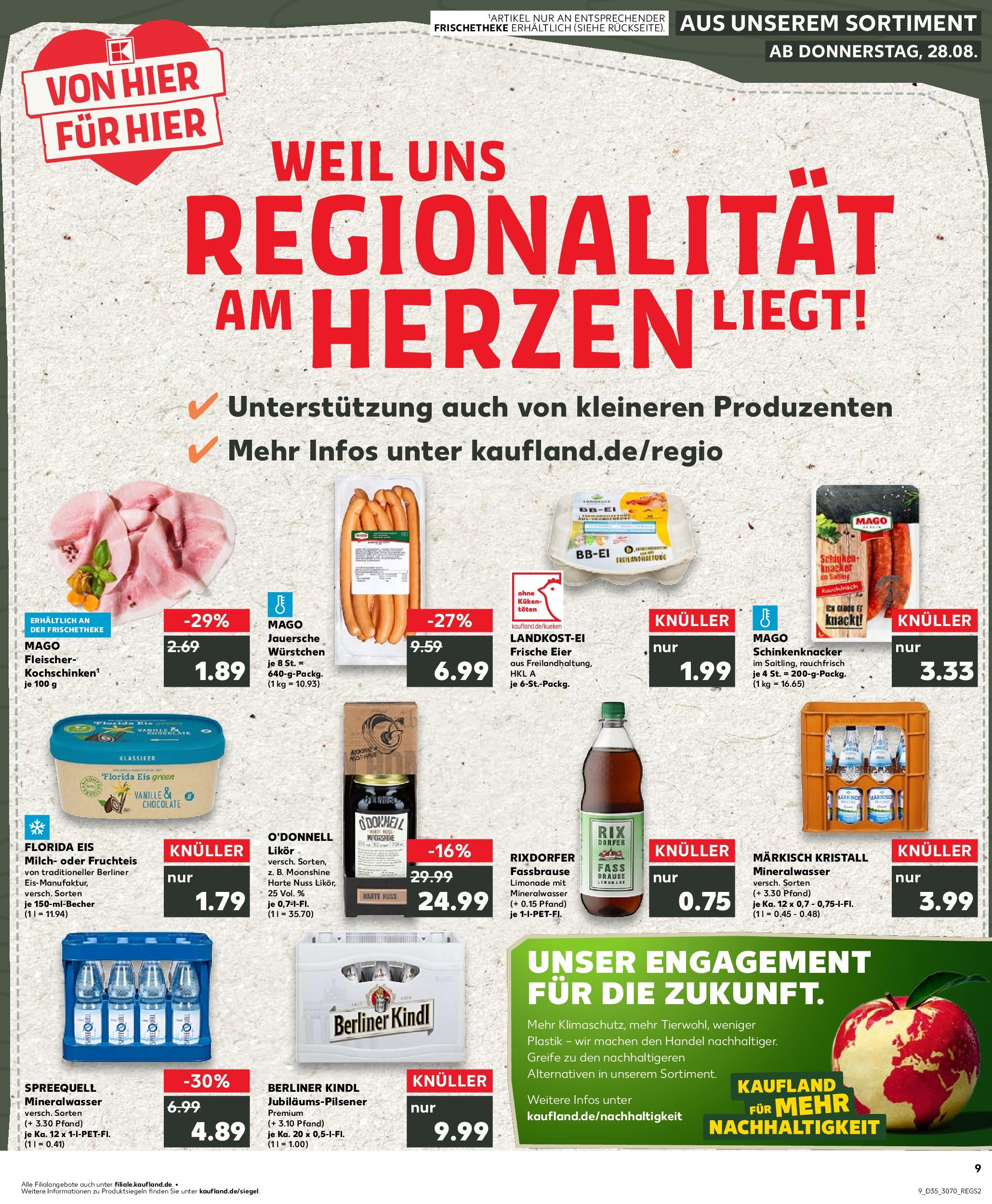 Prospekt Kaufland ab 28.08.2025 » Angebote und Werbung Online | Seite: 9 | Produkte: Limonade, Schinken, Fassbrause, Eis Prospekt Kaufland ab 28.08.2025 » Angebote Online zum Blättern | Seite: 9 | Produkte: Limonade, Schinken, Fassbrause, Eis