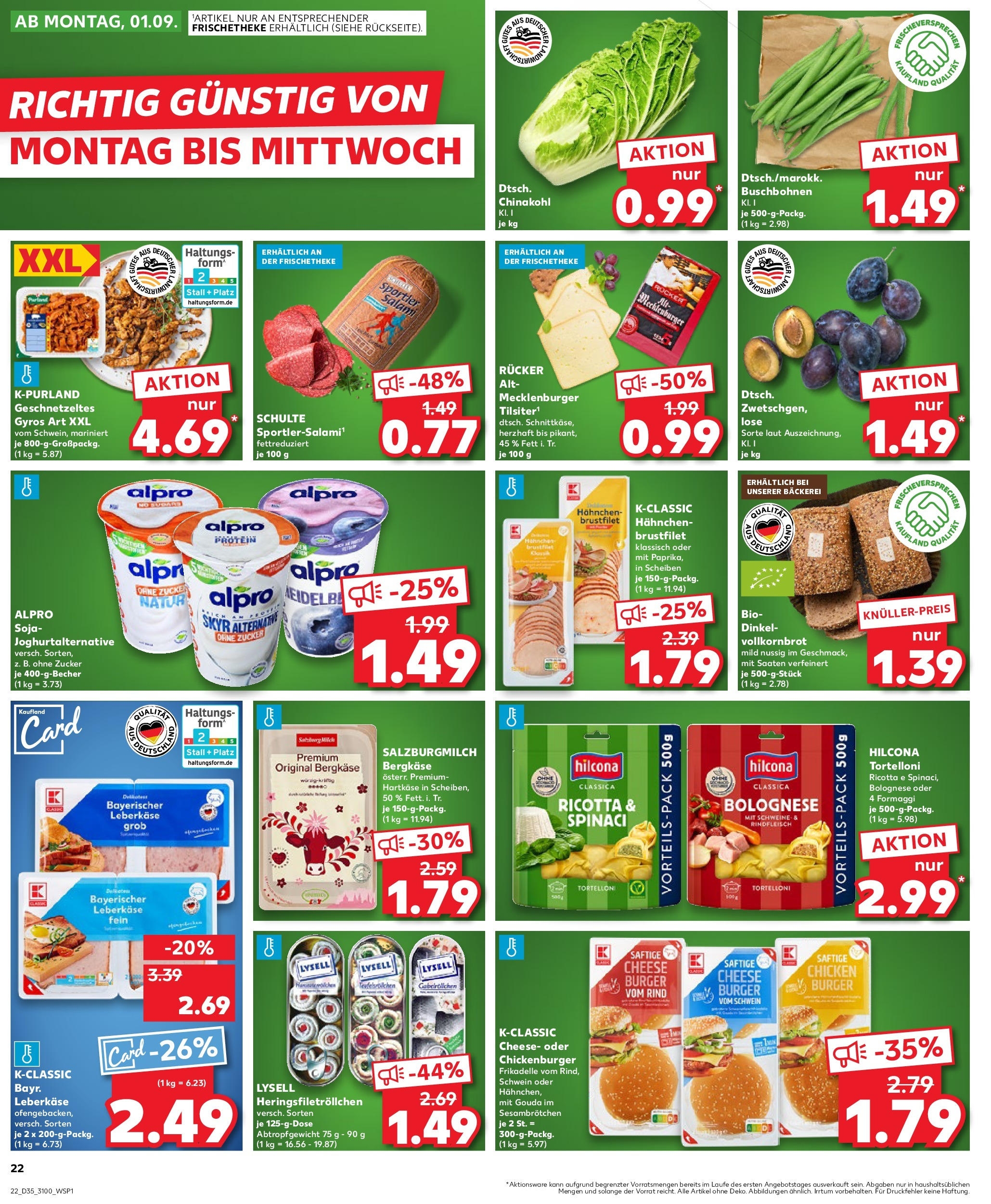 Prospekt Kaufland ab 28.08.2025 » Angebote und Werbung Online | Seite: 22 | Produkte: Bäckerei, Gyros, Chinakohl, Salami Prospekt Kaufland ab 28.08.2025 » Angebote Online zum Blättern | Seite: 22 | Produkte: Bäckerei, Gyros, Chinakohl, Salami