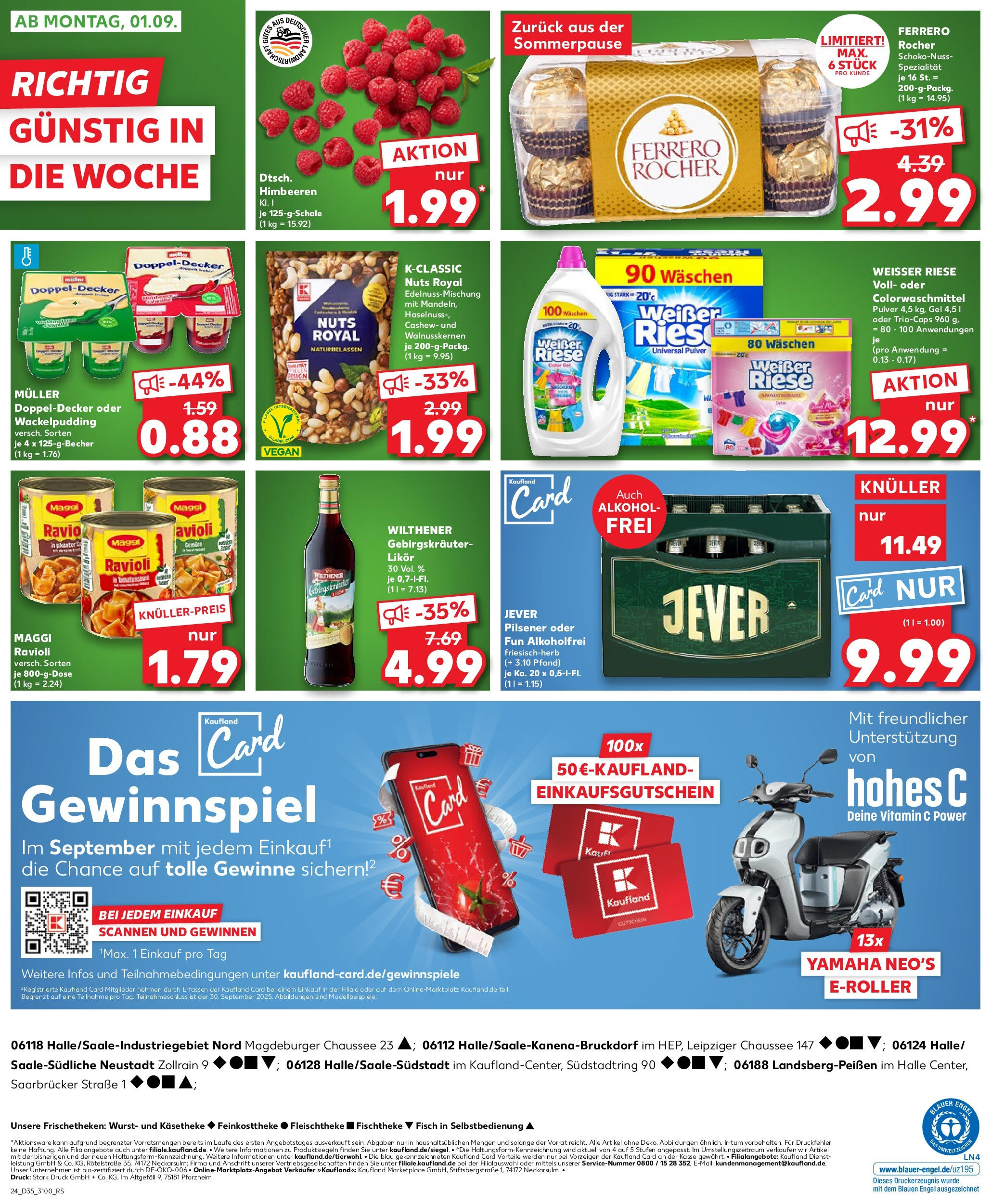 Prospekt Kaufland ab 28.08.2025 » Angebote und Werbung Online | Seite: 24 | Produkte: Himbeeren, Scooter, Pudding, Fisch Prospekt Kaufland ab 28.08.2025 » Angebote Online zum Blättern | Seite: 24 | Produkte: Himbeeren, Scooter, Pudding, Fisch
