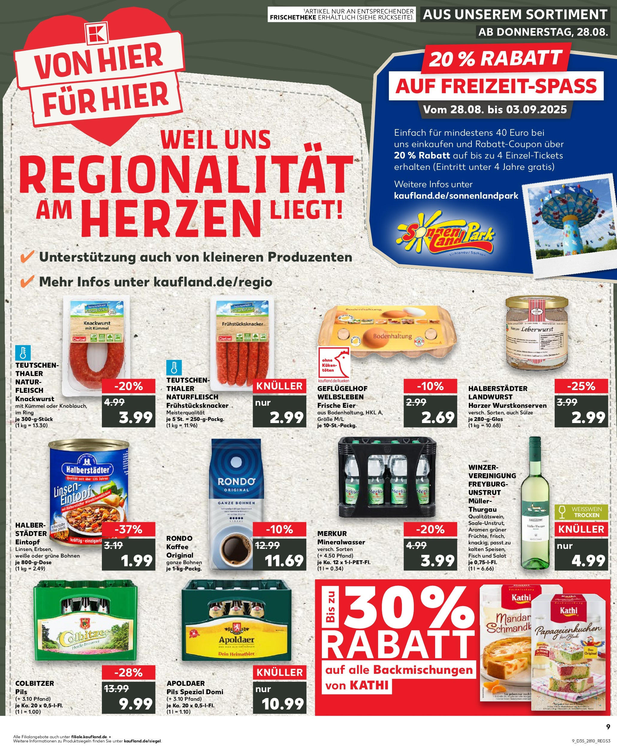 Prospekt Kaufland ab 28.08.2025 » Angebote und Werbung Online | Seite: 9 | Produkte: Kaffee, Weißwein, Pils, Salat Prospekt Kaufland ab 28.08.2025 » Angebote Online zum Blättern | Seite: 9 | Produkte: Kaffee, Weißwein, Pils, Salat