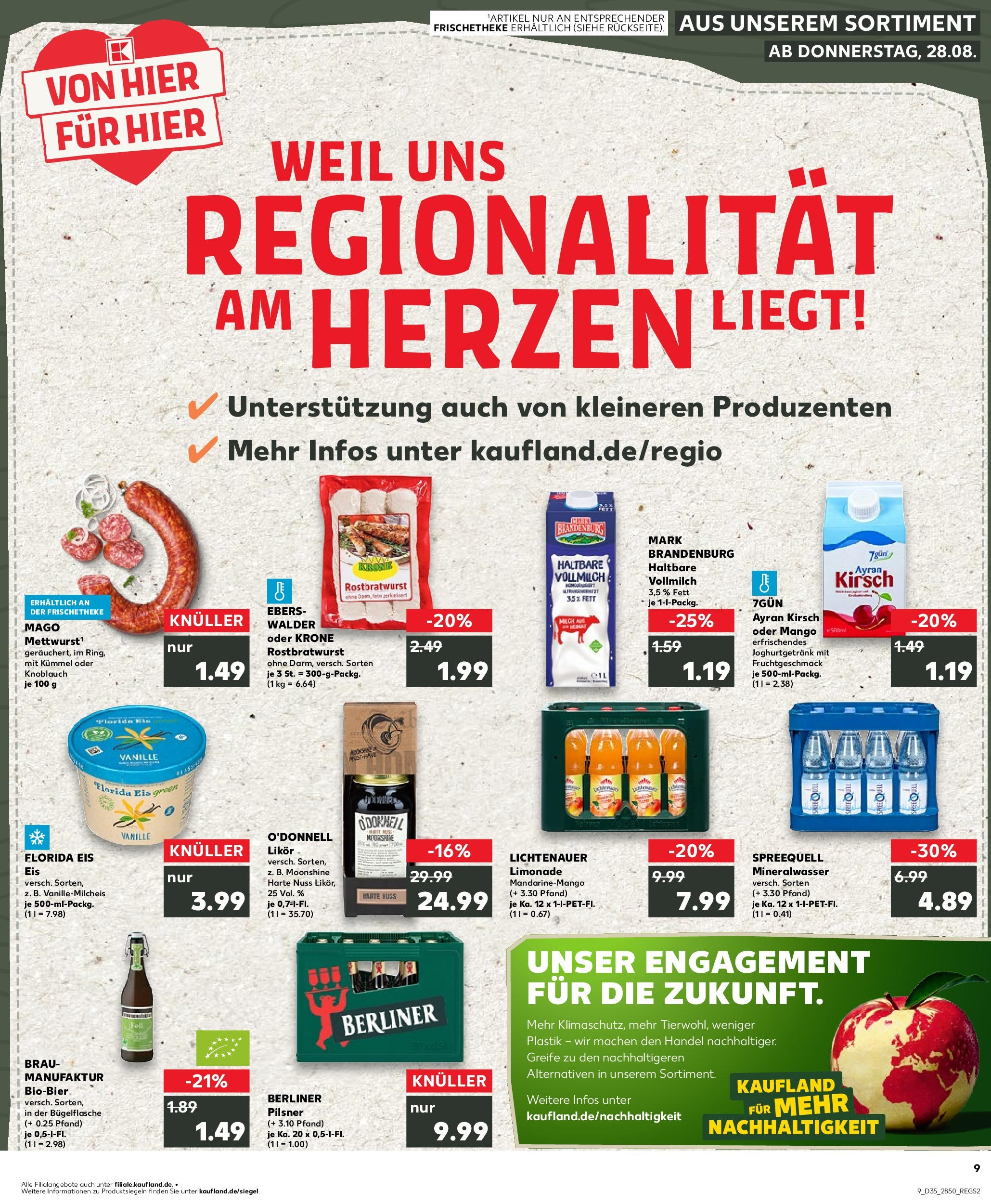 Prospekt Kaufland ab 28.08.2025 » Angebote und Werbung Online | Seite: 1 | Produkte: Likör, Limonade, Mango, Eis Prospekt Kaufland ab 28.08.2025 » Angebote Online zum Blättern | Seite: 1 | Produkte: Likör, Limonade, Mango, Eis