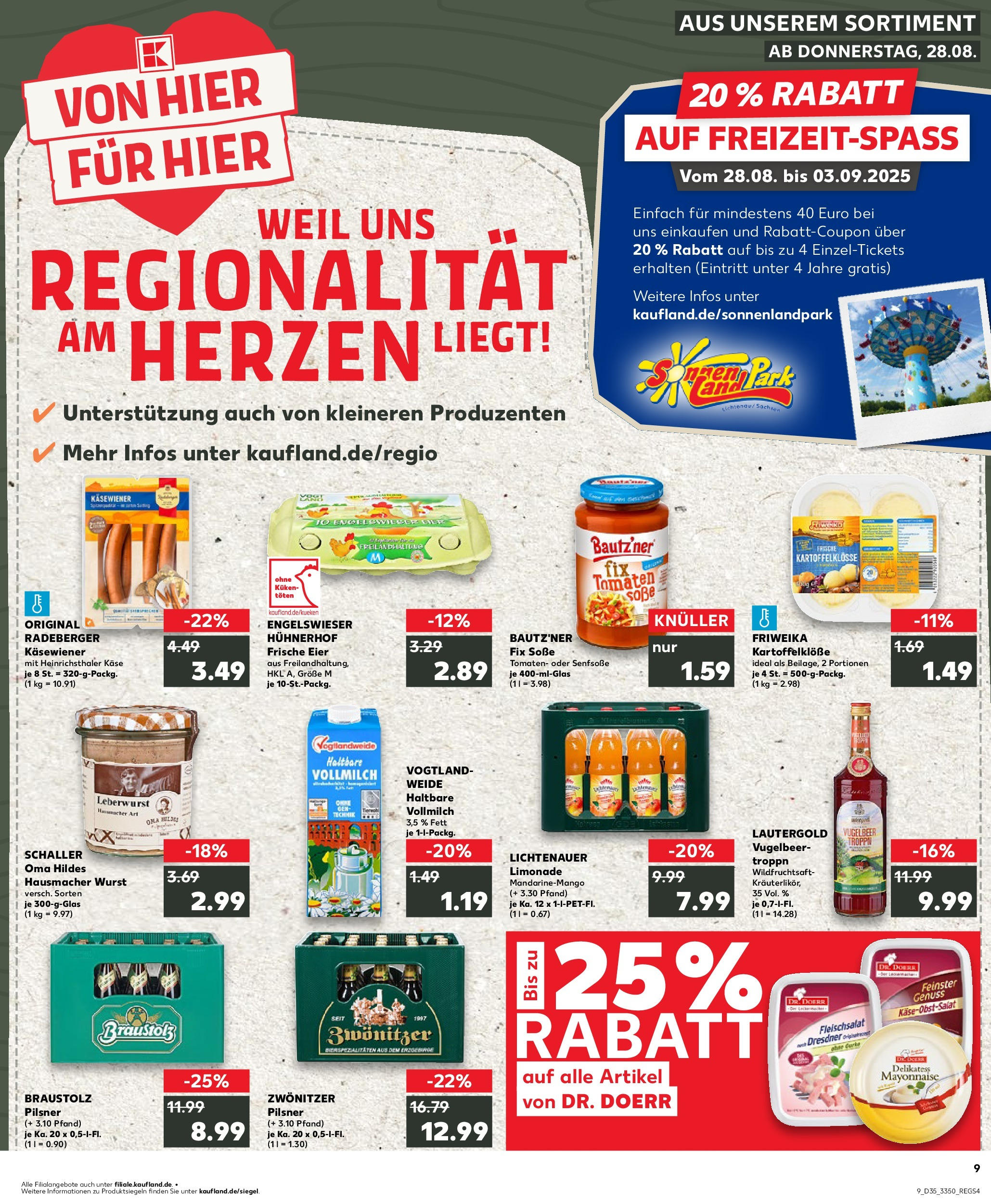 Prospekt Kaufland ab 28.08.2025 » Angebote Online zum Blättern | Seite: 1 | Produkte: Eier, Limonade, Mayonnaise, Soße