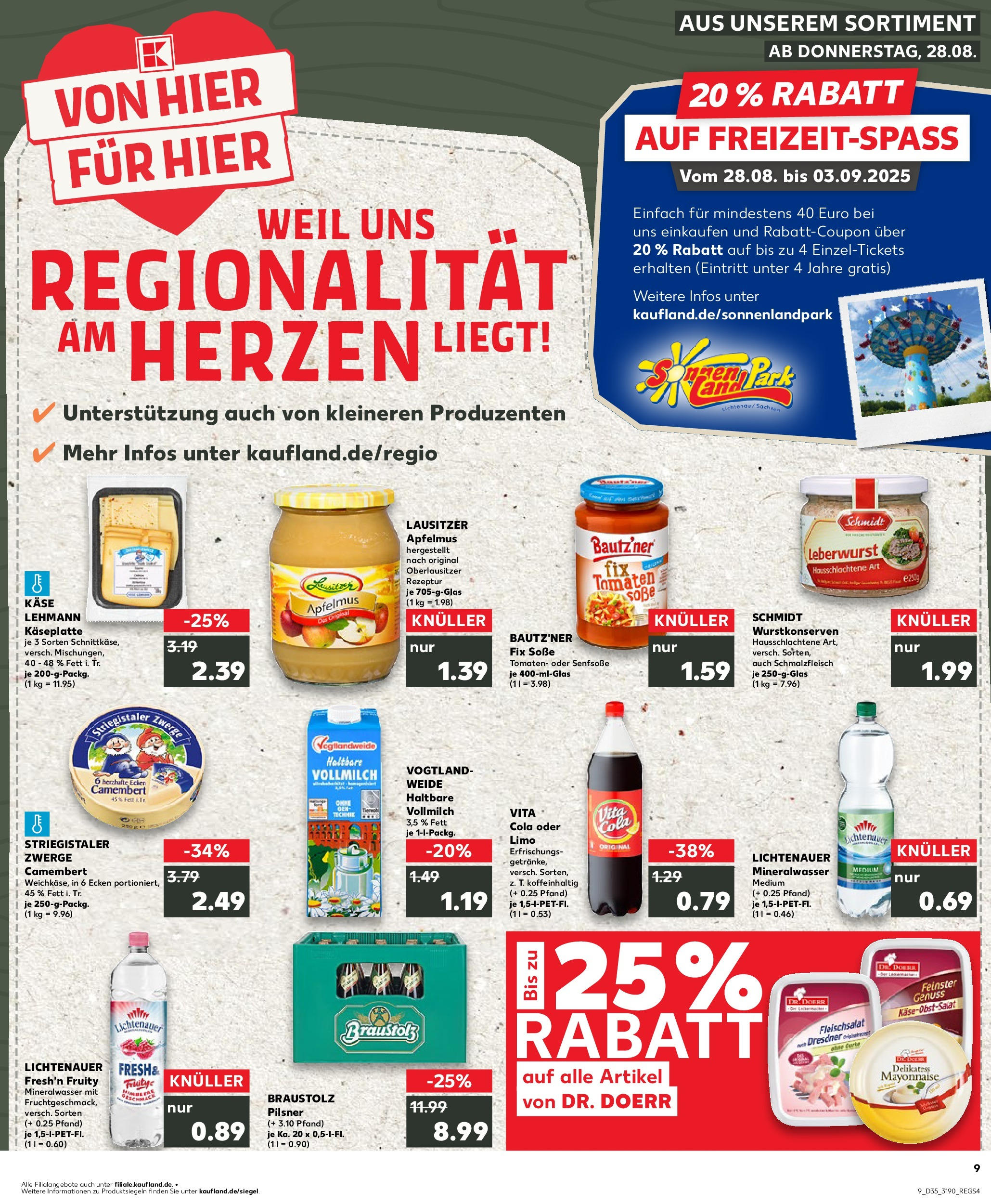 Prospekt Kaufland ab 28.08.2025 » Angebote und Werbung Online | Seite: 9 | Produkte: Käse, Tomaten, Mineralwasser, Mayonnaise Prospekt Kaufland ab 28.08.2025 » Angebote Online zum Blättern | Seite: 9 | Produkte: Käse, Tomaten, Mineralwasser, Mayonnaise
