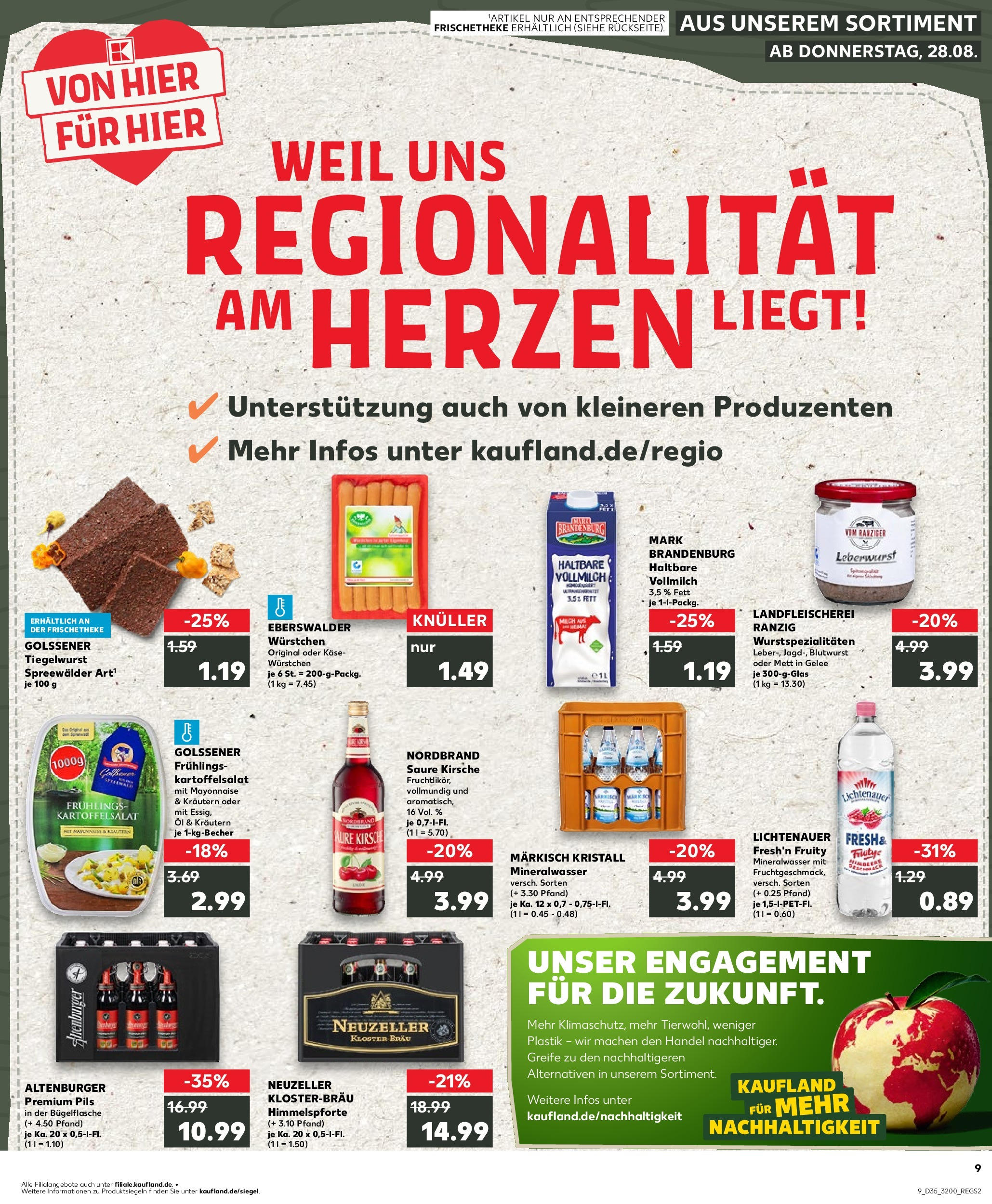 Prospekt Kaufland ab 28.08.2025 » Angebote und Werbung Online | Seite: 1 | Produkte: Käse, Öl, Pils, Mineralwasser Prospekt Kaufland ab 28.08.2025 » Angebote Online zum Blättern | Seite: 1 | Produkte: Käse, Öl, Pils, Mineralwasser