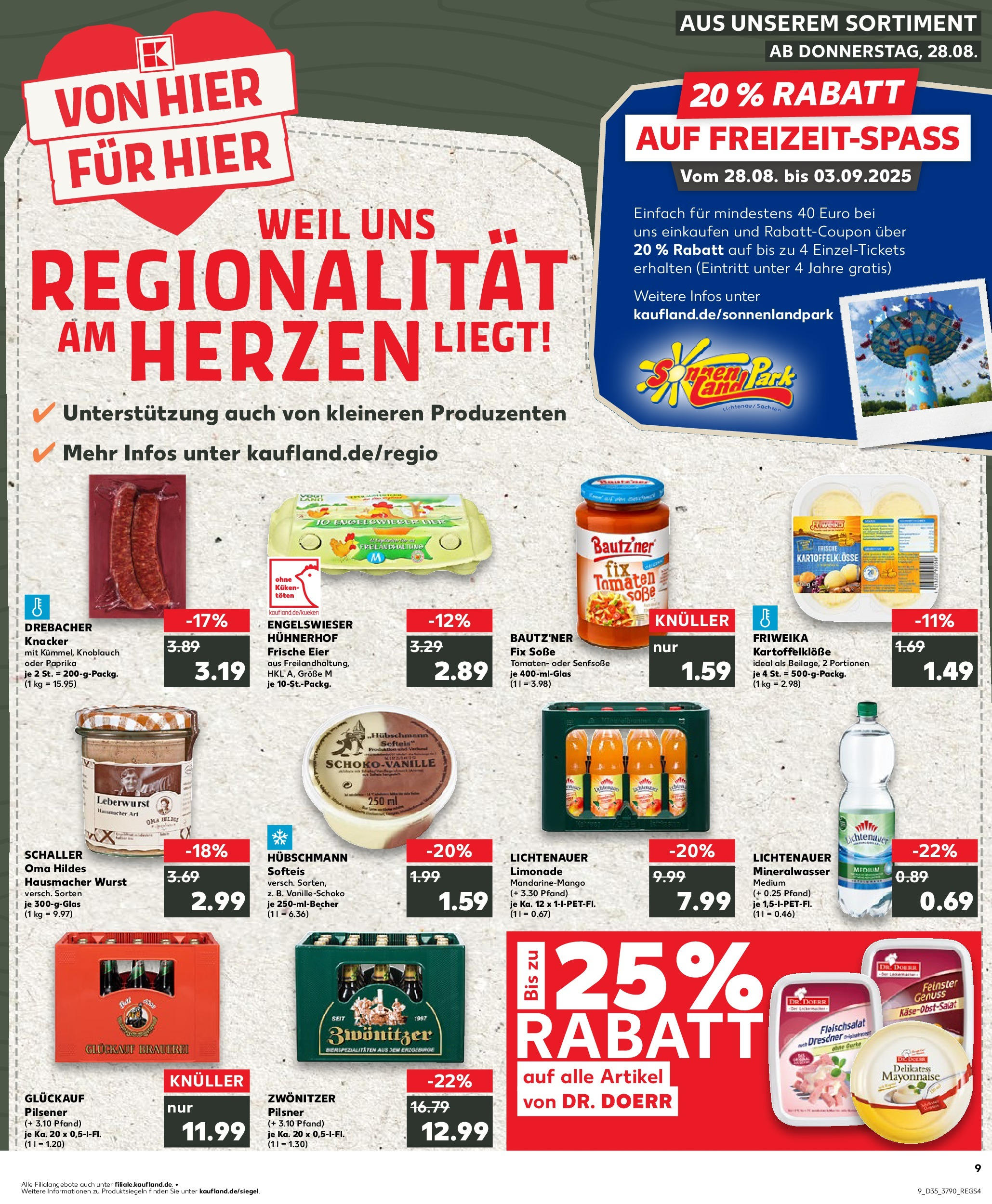 Prospekt Kaufland ab 28.08.2025 » Angebote Online zum Blättern | Seite: 1 | Produkte: Eier, Tomaten, Mineralwasser, Mayonnaise