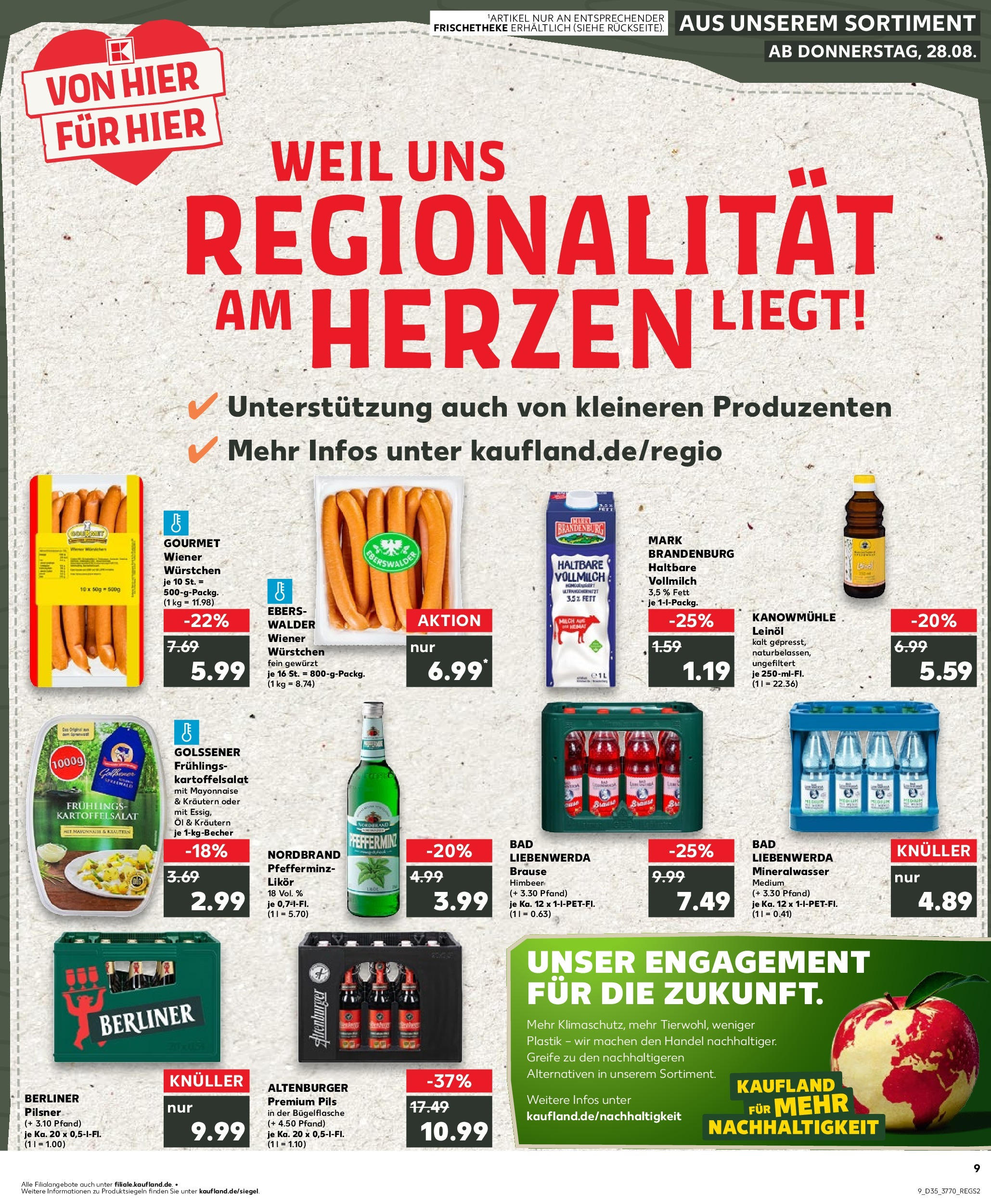 Prospekt Kaufland ab 28.08.2025 » Angebote und Werbung Online | Seite: 1 | Produkte: Milch, Öl, Mineralwasser, Mayonnaise Prospekt Kaufland ab 28.08.2025 » Angebote Online zum Blättern | Seite: 1 | Produkte: Milch, Öl, Mineralwasser, Mayonnaise