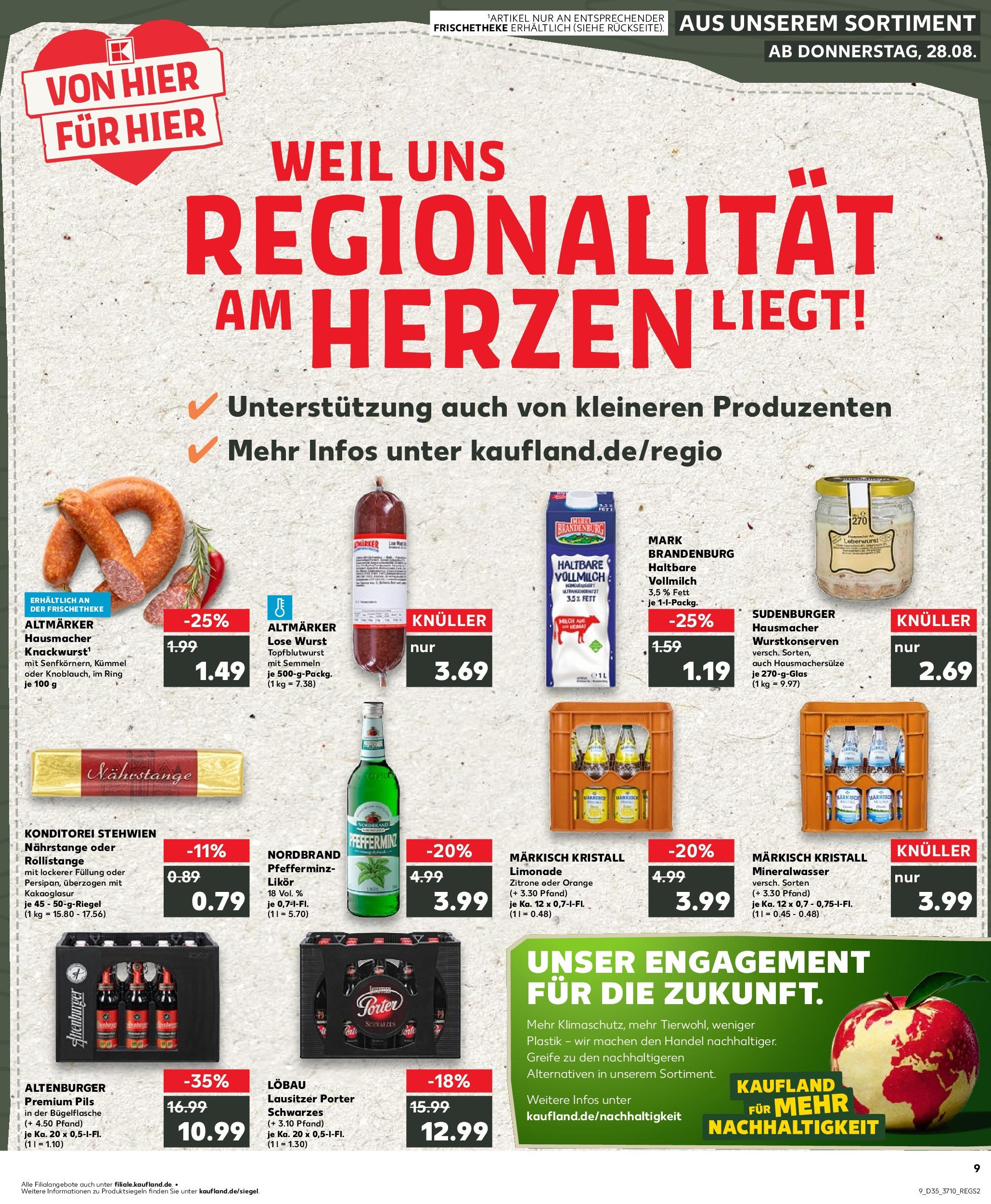Prospekt Kaufland ab 28.08.2025 » Angebote und Werbung Online | Seite: 1 | Produkte: Likör, Pils, Limonade, Wurst Prospekt Kaufland ab 28.08.2025 » Angebote Online zum Blättern | Seite: 1 | Produkte: Likör, Pils, Limonade, Wurst