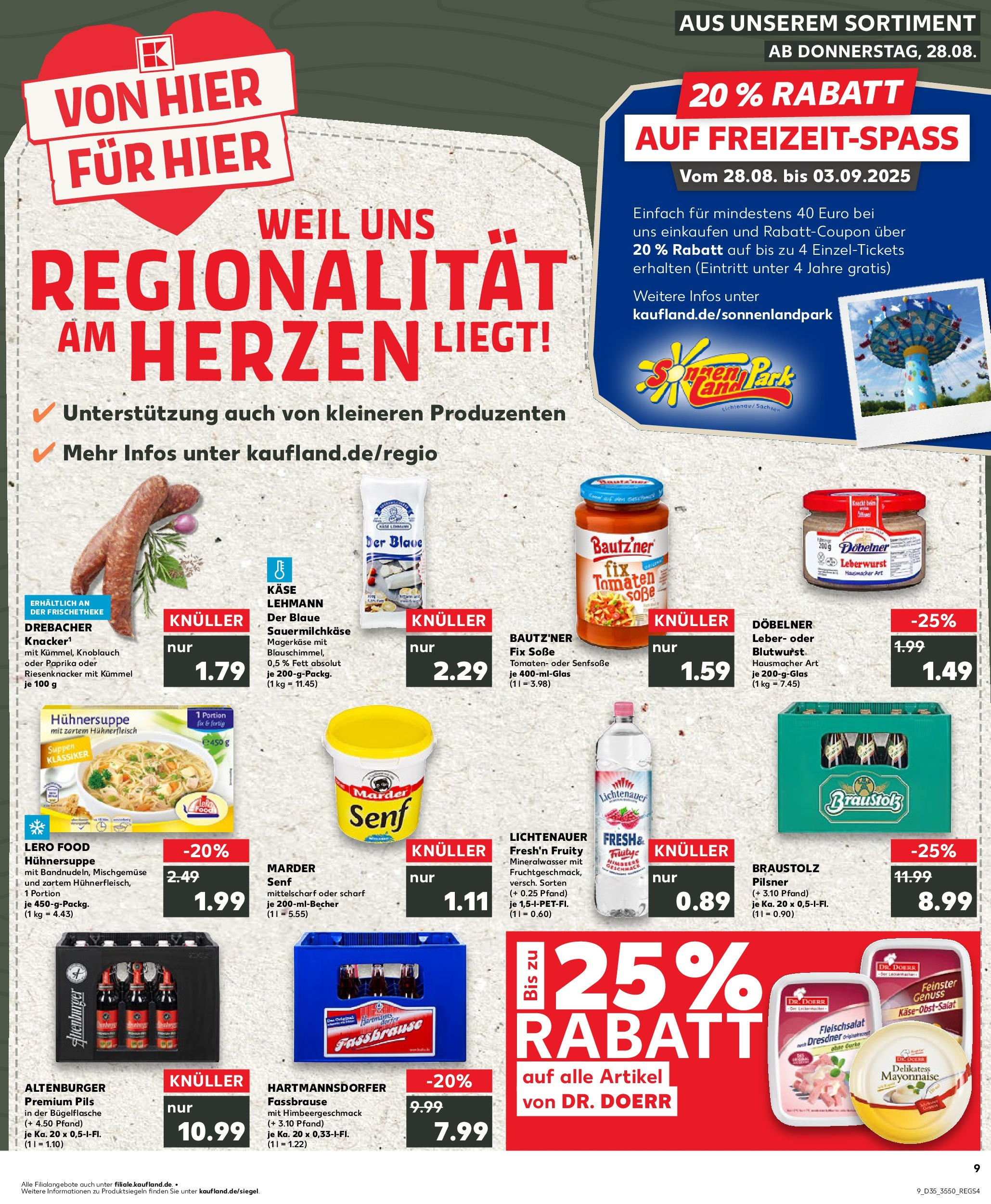 Prospekt Kaufland ab 28.08.2025 » Angebote und Werbung Online | Seite: 1 | Produkte: Pils, Soße, Hühnerfleisch, Fassbrause Prospekt Kaufland ab 28.08.2025 » Angebote Online zum Blättern | Seite: 1 | Produkte: Pils, Soße, Hühnerfleisch, Fassbrause