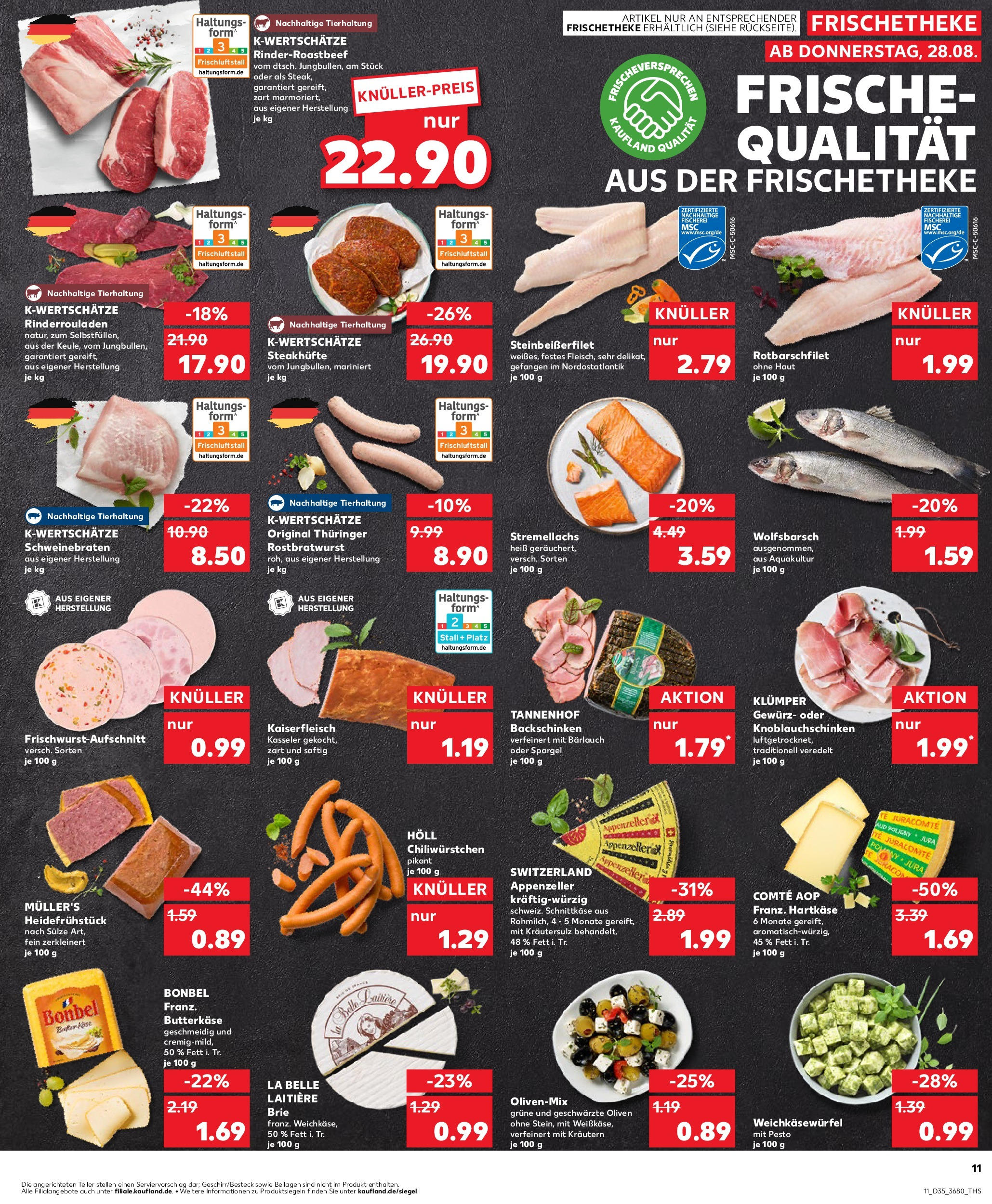 Prospekt Kaufland ab 28.08.2025 » Angebote und Werbung Online | Seite: 11 | Produkte: Rinderrouladen, Spargel, Steak Prospekt Kaufland ab 28.08.2025 » Angebote Online zum Blättern | Seite: 11 | Produkte: Rinderrouladen, Spargel, Steak