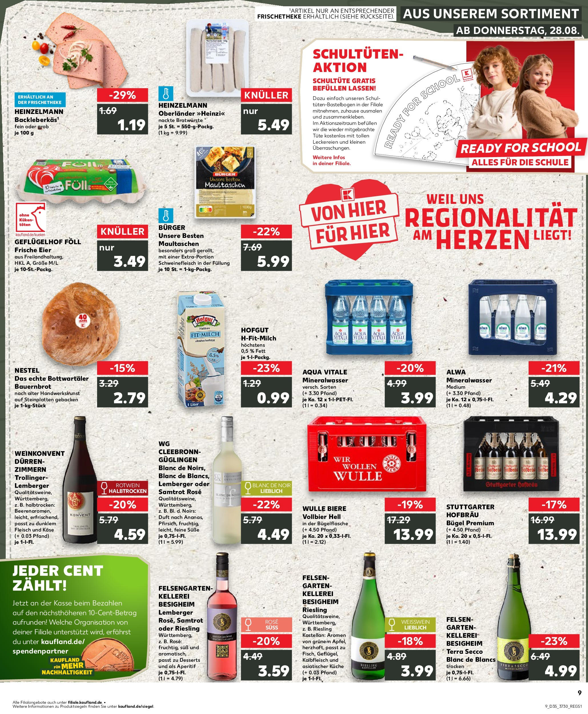 Prospekt Kaufland ab 28.08.2025 » Angebote Online zum Blättern | Seite: 1 | Produkte: Burger, Schweinefleisch, Maultaschen, Fleisch