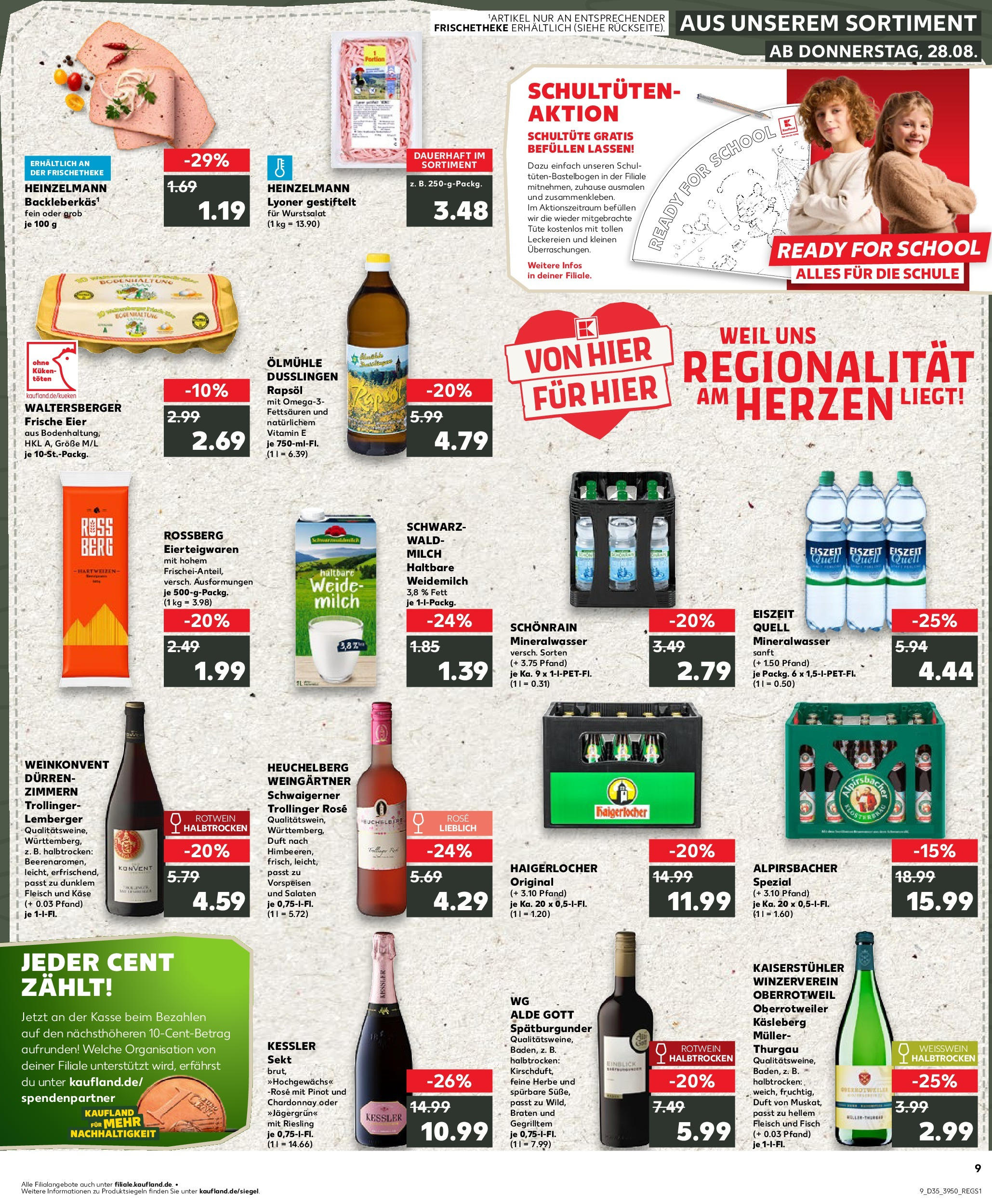 Prospekt Kaufland ab 28.08.2025 » Angebote und Werbung Online | Seite: 9 | Produkte: Weißwein, Mineralwasser, Pasta, Fleisch Prospekt Kaufland ab 28.08.2025 » Angebote Online zum Blättern | Seite: 9 | Produkte: Weißwein, Mineralwasser, Pasta, Fleisch