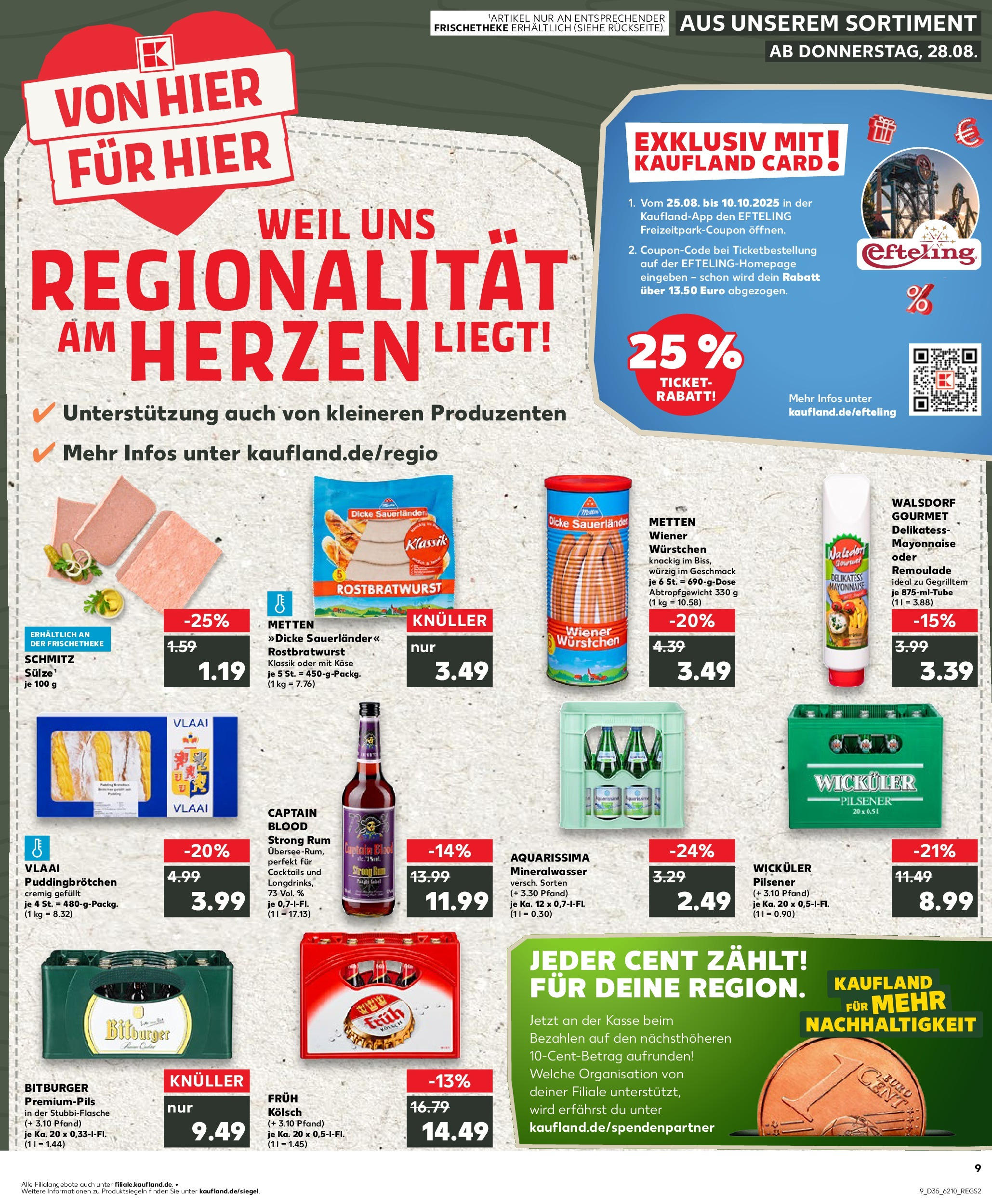 Prospekt Kaufland ab 28.08.2025 » Angebote und Werbung Online | Seite: 9 | Produkte: Wiener wurstchen, Rum, Mineralwasser, Mayonnaise Prospekt Kaufland ab 28.08.2025 » Angebote Online zum Blättern | Seite: 9 | Produkte: Wiener wurstchen, Rum, Mineralwasser, Mayonnaise