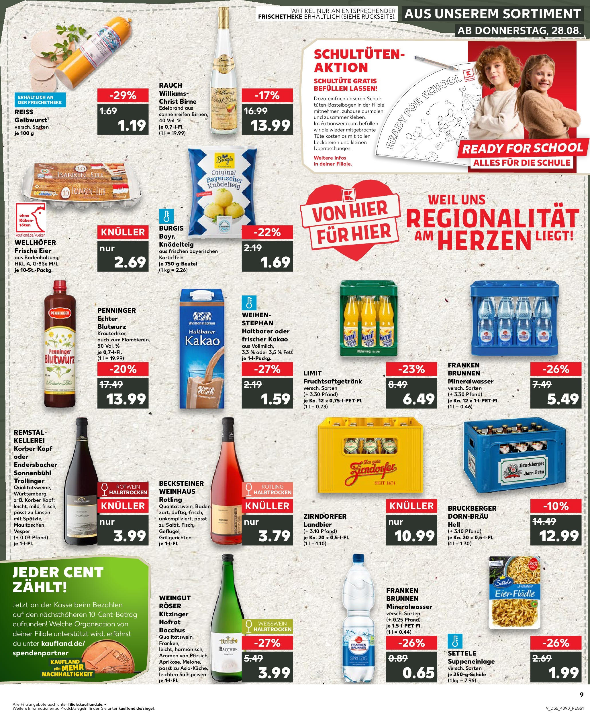 Prospekt Kaufland ab 28.08.2025 » Angebote und Werbung Online | Seite: 9 | Produkte: Eier, Weißwein, Mineralwasser, Birne Prospekt Kaufland ab 28.08.2025 » Angebote Online zum Blättern | Seite: 9 | Produkte: Eier, Weißwein, Mineralwasser, Birne