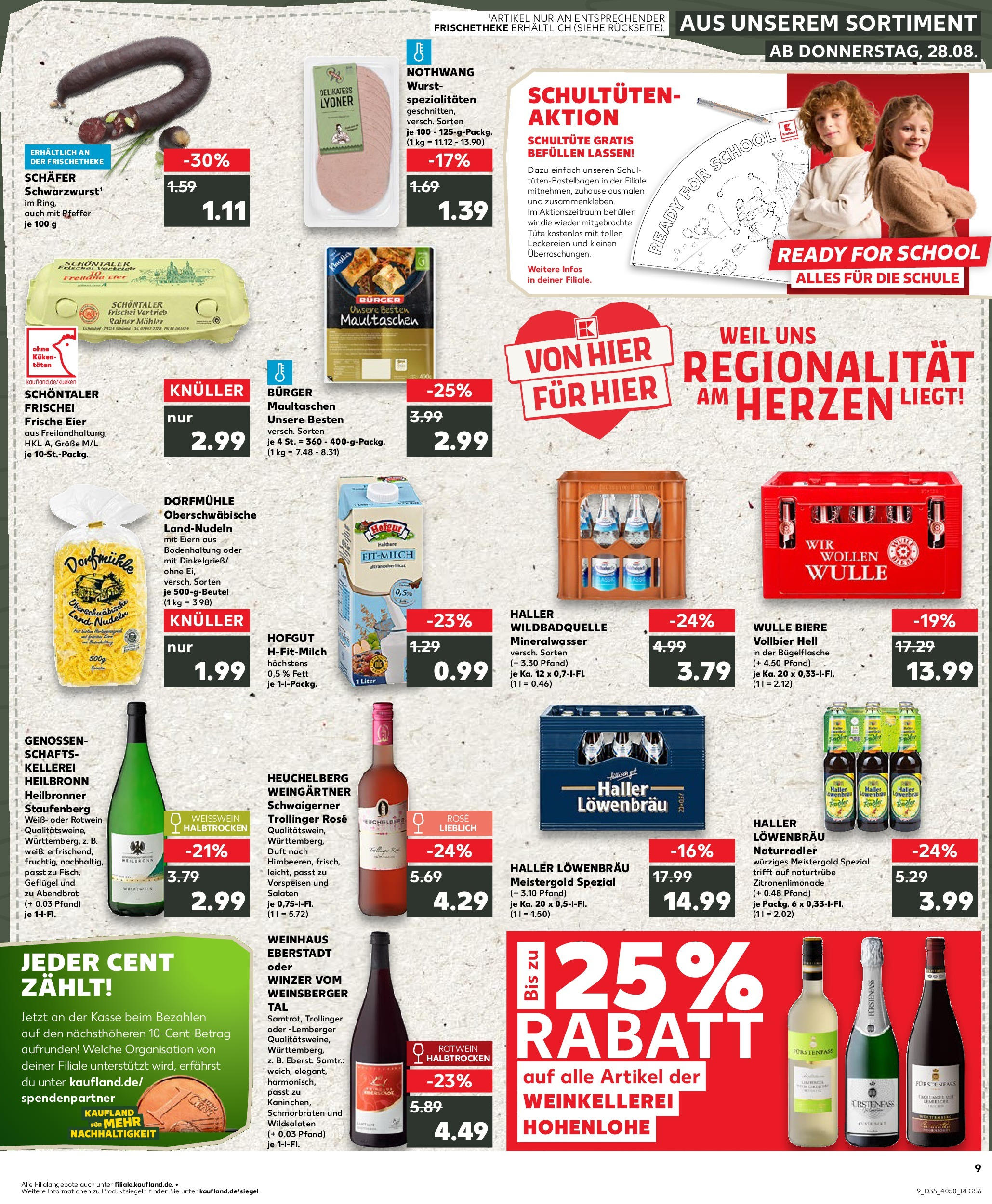Prospekt Kaufland ab 28.08.2025 » Angebote und Werbung Online | Seite: 1 | Produkte: Burger, Mineralwasser, Pfeffer, Maultaschen Prospekt Kaufland ab 28.08.2025 » Angebote Online zum Blättern | Seite: 1 | Produkte: Burger, Mineralwasser, Pfeffer, Maultaschen