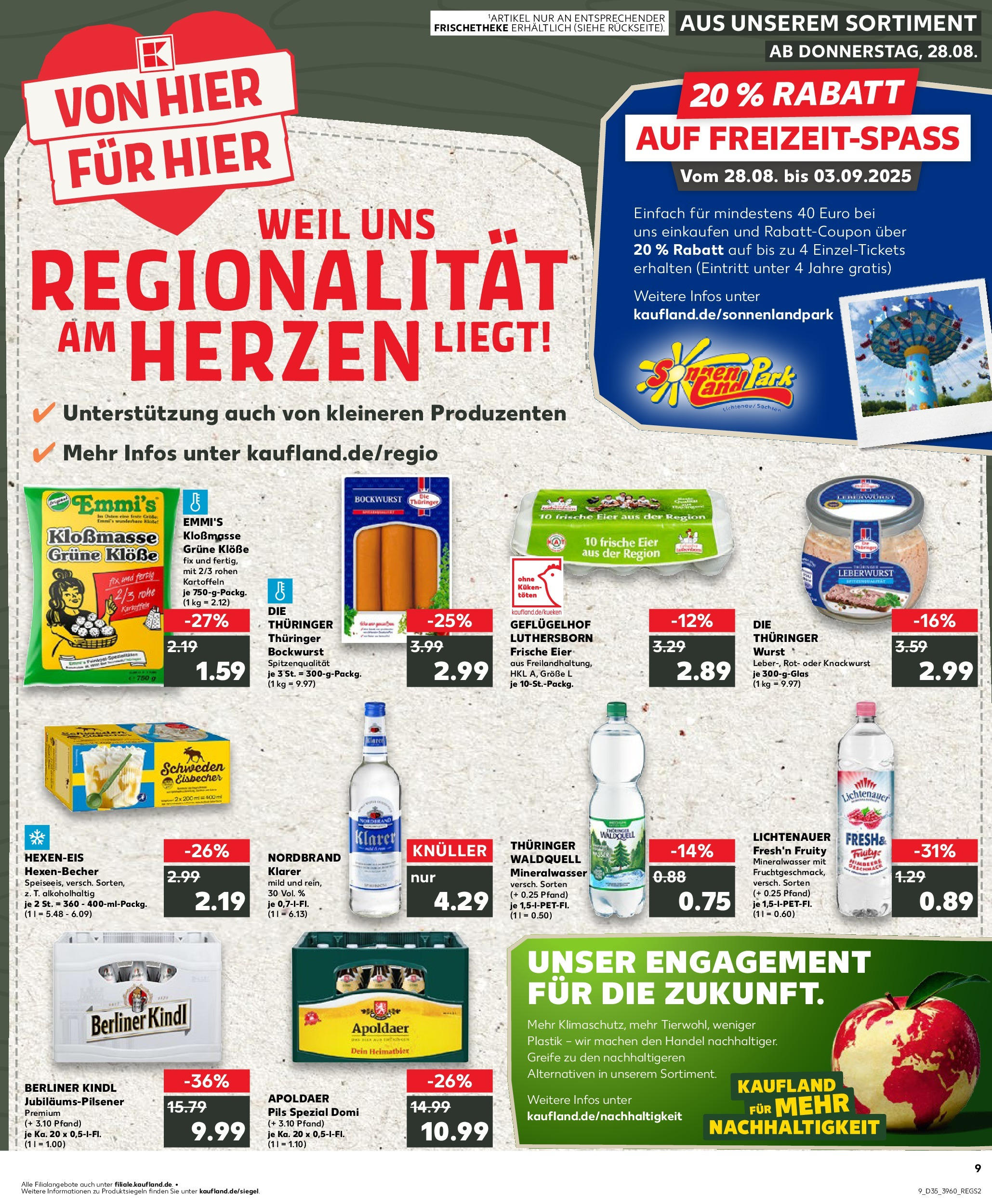 Prospekt Kaufland ab 28.08.2025 » Angebote und Werbung Online | Seite: 1 | Produkte: Bockwurst, Mineralwasser, Kartoffeln, Wurst Prospekt Kaufland ab 28.08.2025 » Angebote Online zum Blättern | Seite: 1 | Produkte: Bockwurst, Mineralwasser, Kartoffeln, Wurst