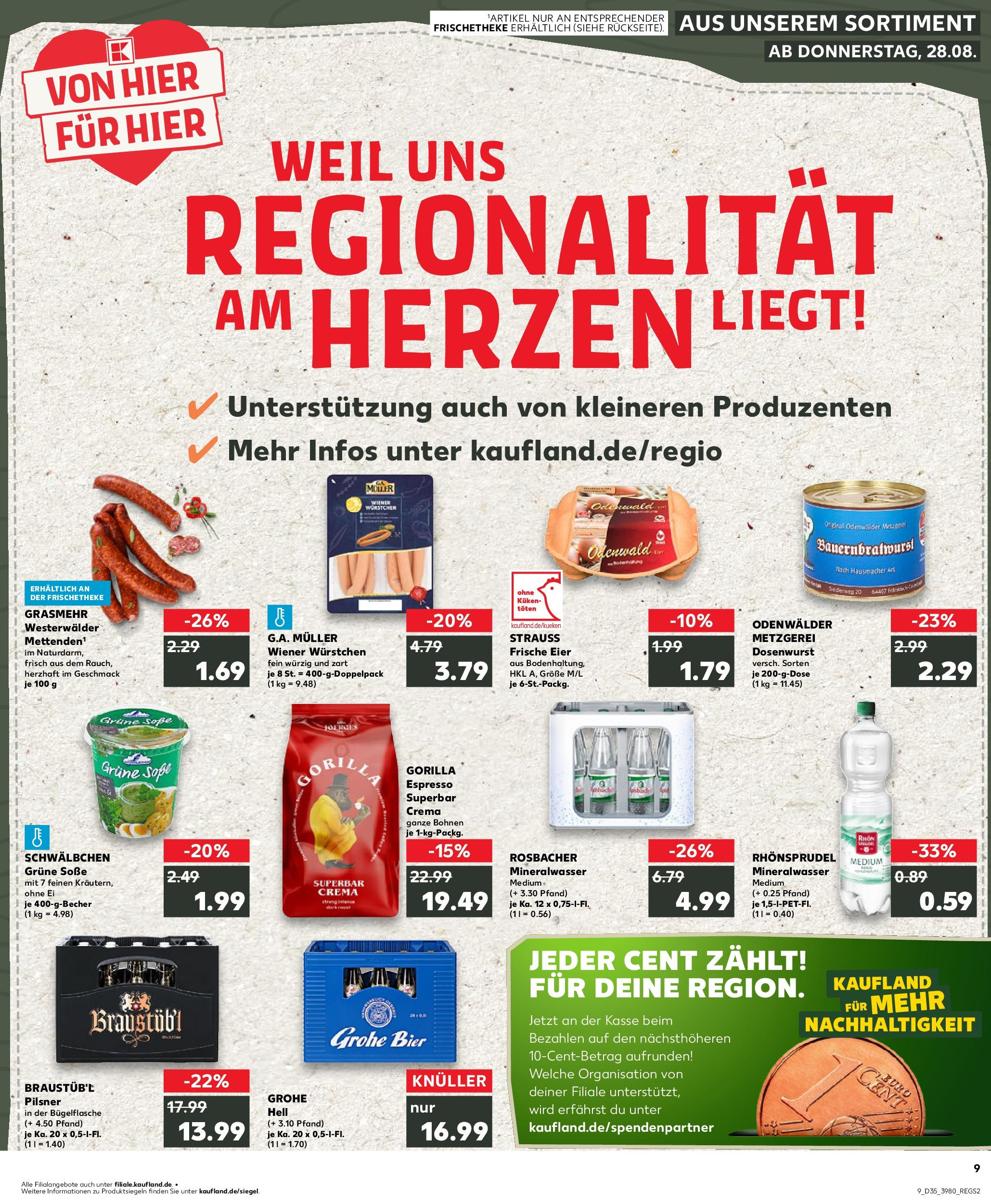 Prospekt Kaufland ab 28.08.2025 » Angebote und Werbung Online | Seite: 9 | Produkte: Eier, Bier, Mineralwasser, Rhonsprudel Prospekt Kaufland ab 28.08.2025 » Angebote Online zum Blättern | Seite: 9 | Produkte: Eier, Bier, Mineralwasser, Rhonsprudel