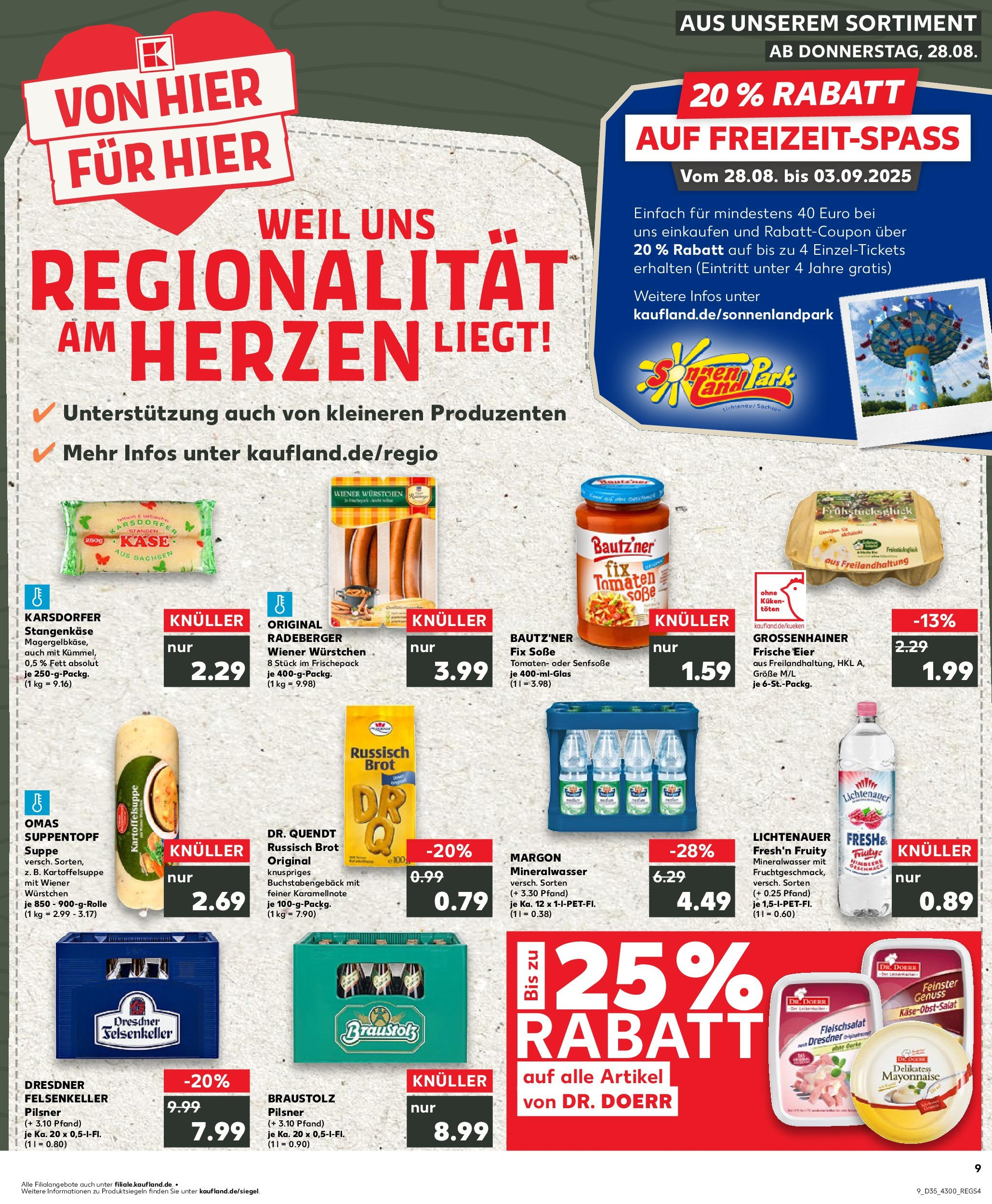 Prospekt Kaufland ab 28.08.2025 » Angebote und Werbung Online | Seite: 9 | Produkte: Wiener wurstchen, Mineralwasser, Wurst, Brot Prospekt Kaufland ab 28.08.2025 » Angebote Online zum Blättern | Seite: 9 | Produkte: Wiener wurstchen, Mineralwasser, Wurst, Brot