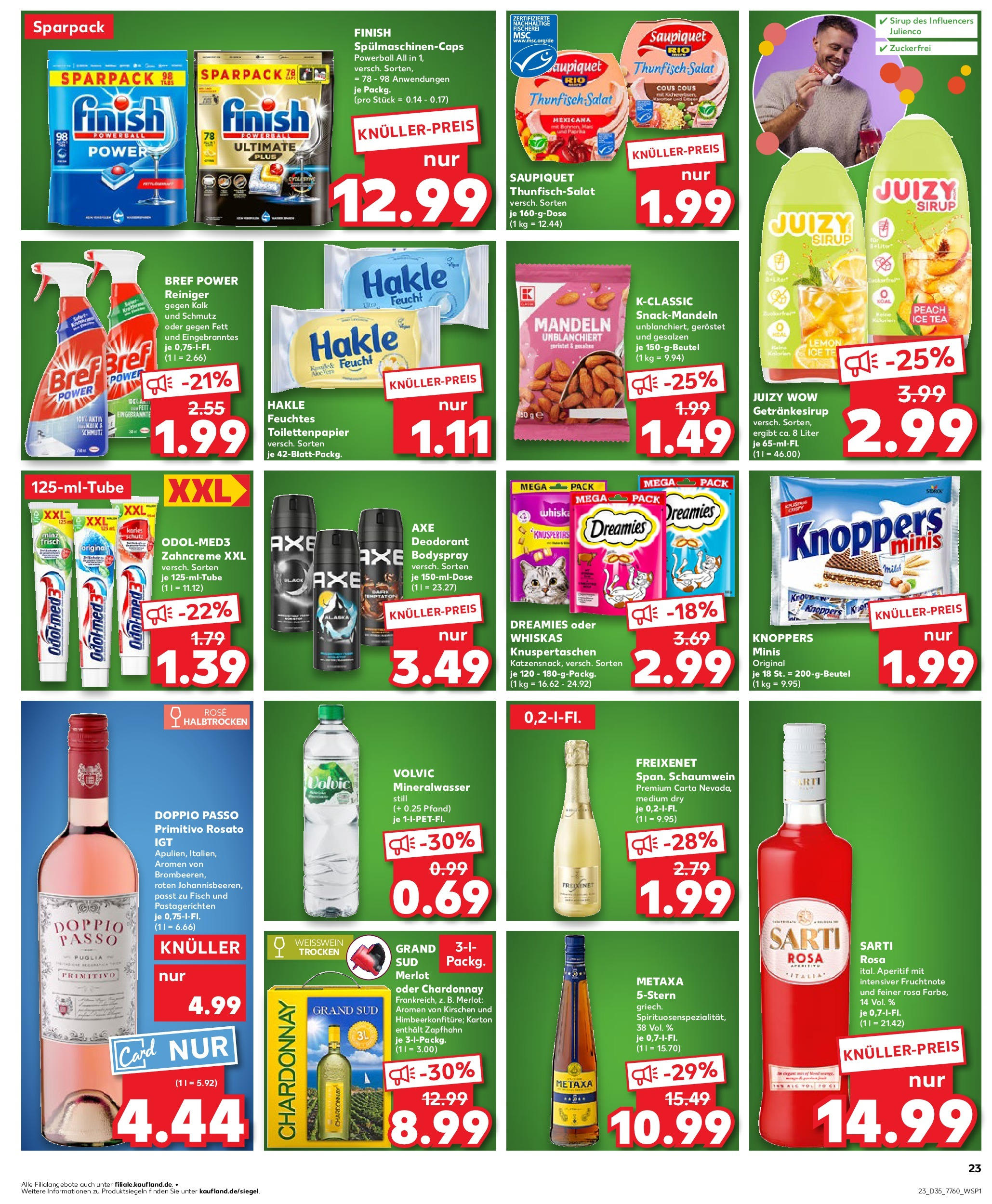 Prospekt Kaufland ab 28.08.2025 » Angebote und Werbung Online | Seite: 23 | Produkte: Weißwein, Mandeln, Fisch, Paprika Prospekt Kaufland ab 28.08.2025 » Angebote Online zum Blättern | Seite: 23 | Produkte: Weißwein, Mandeln, Fisch, Paprika