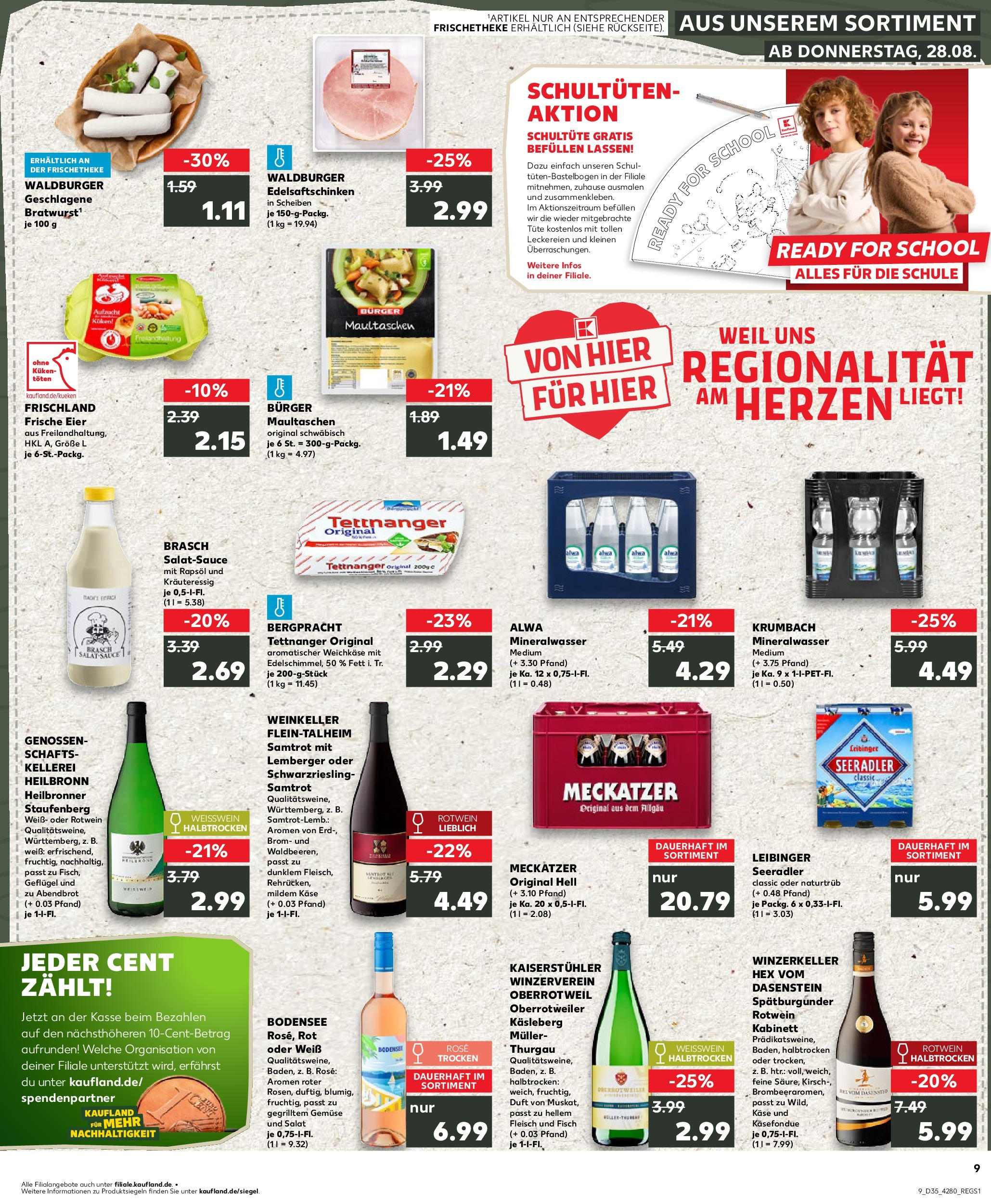 Prospekt Kaufland ab 28.08.2025 » Angebote und Werbung Online | Seite: 9 | Produkte: Käse, Duft, Fisch, Maultaschen Prospekt Kaufland ab 28.08.2025 » Angebote Online zum Blättern | Seite: 9 | Produkte: Käse, Duft, Fisch, Maultaschen