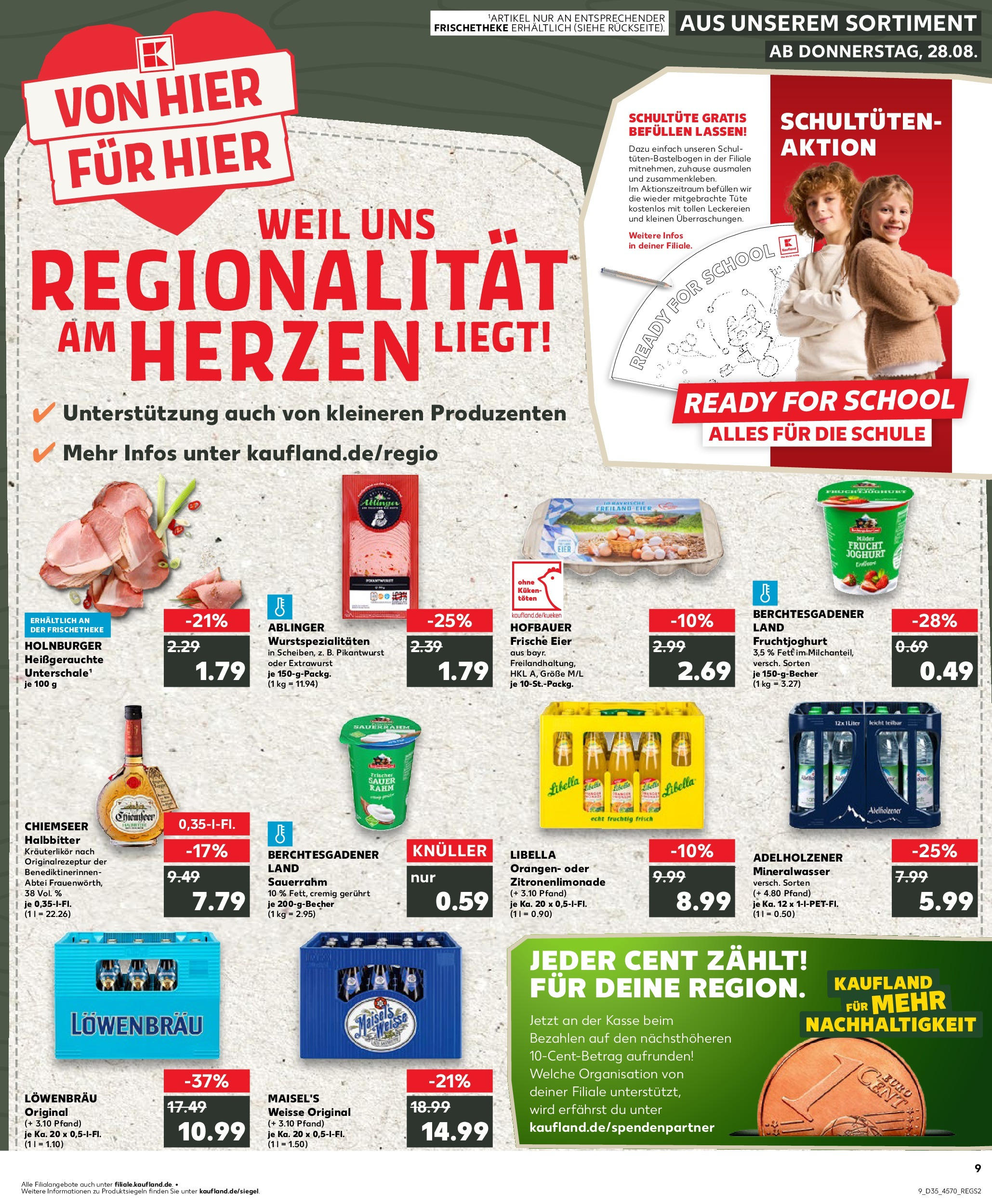 Prospekt Kaufland ab 28.08.2025 » Angebote und Werbung Online | Seite: 1 | Produkte: Joghurt, Adelholzener, Fruchtjoghurt, Sauerrahm Prospekt Kaufland ab 28.08.2025 » Angebote Online zum Blättern | Seite: 1 | Produkte: Joghurt, Adelholzener, Fruchtjoghurt, Sauerrahm