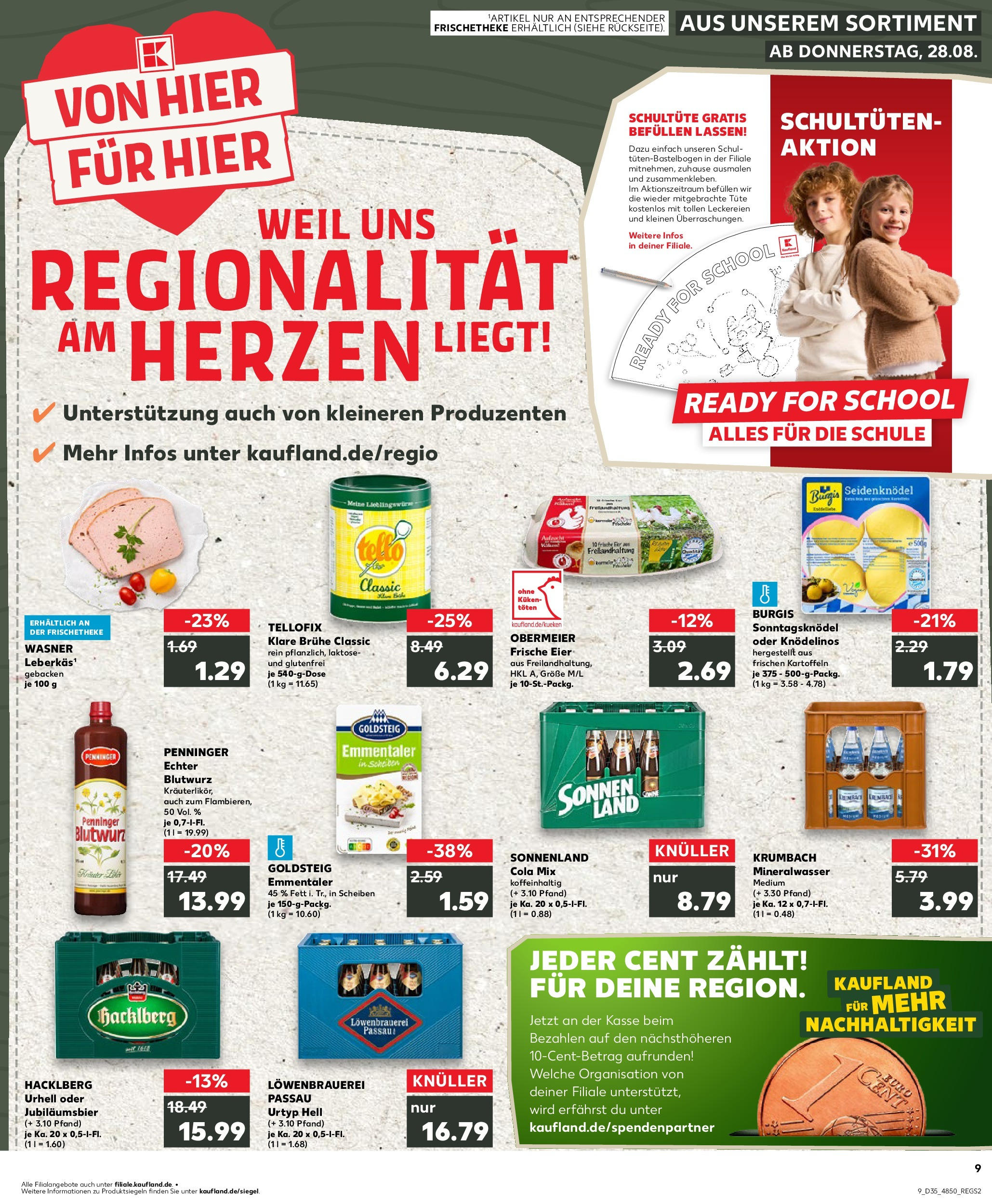 Prospekt Kaufland ab 28.08.2025 » Angebote und Werbung Online | Seite: 1 | Produkte: Cola, Eier, Mineralwasser, Kartoffeln Prospekt Kaufland ab 28.08.2025 » Angebote Online zum Blättern | Seite: 1 | Produkte: Cola, Eier, Mineralwasser, Kartoffeln