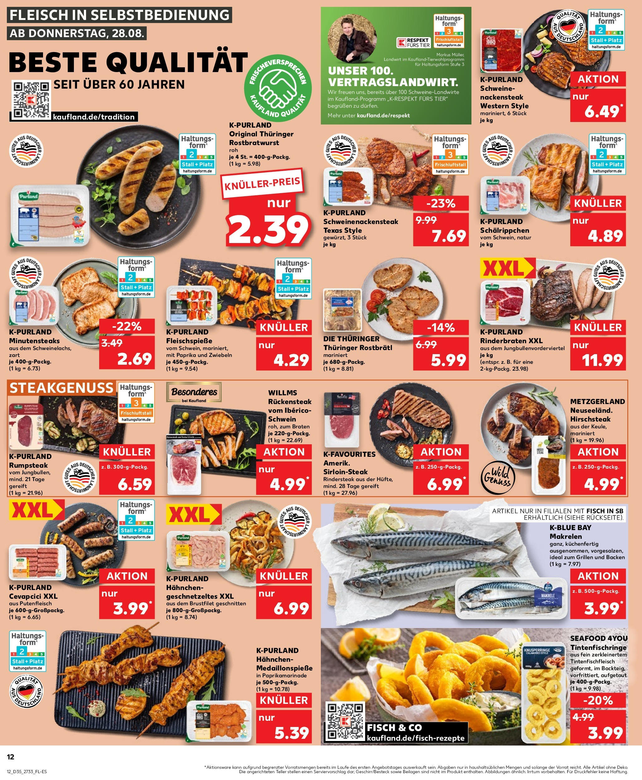 Prospekt Kaufland ab 28.08.2025 » Angebote und Werbung Online | Seite: 12 | Produkte: Cevapcici, Fisch, Zwiebeln, Paprika Prospekt Kaufland ab 28.08.2025 » Angebote Online zum Blättern | Seite: 12 | Produkte: Cevapcici, Fisch, Zwiebeln, Paprika