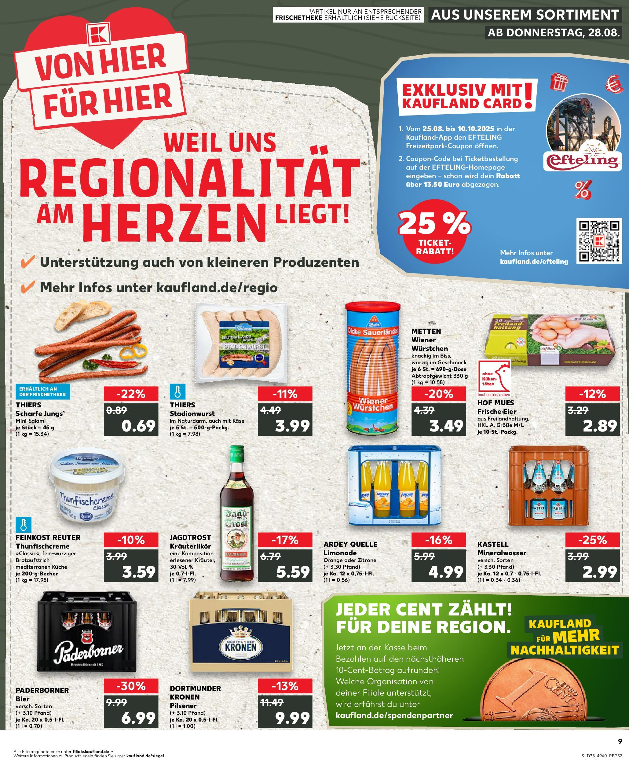 Prospekt Kaufland ab 28.08.2025 » Angebote und Werbung Online | Seite: 1 | Produkte: Wiener wurstchen, Limonade, Mineralwasser, Salami Prospekt Kaufland ab 28.08.2025 » Angebote Online zum Blättern | Seite: 1 | Produkte: Wiener wurstchen, Limonade, Mineralwasser, Salami