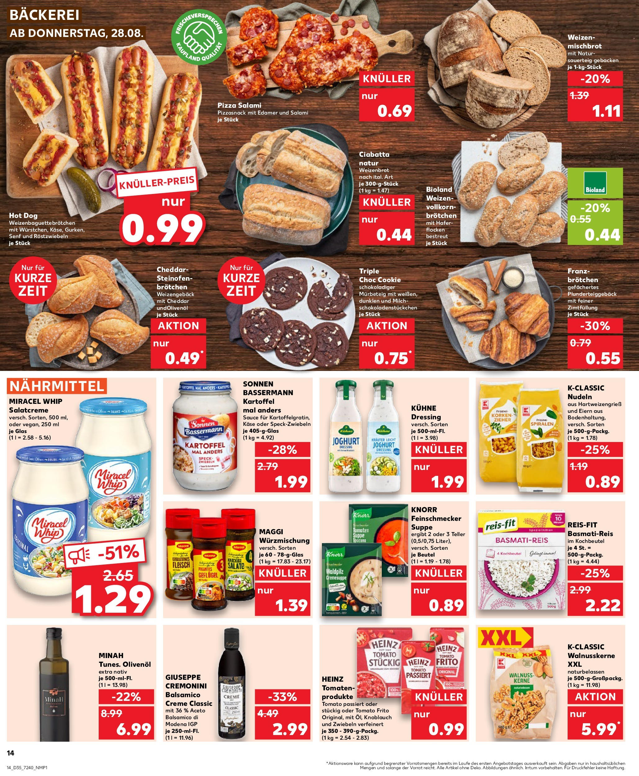 Prospekt Kaufland ab 28.08.2025 » Angebote und Werbung Online | Seite: 14 | Produkte: Käse, Olivenol, Creme, Nudeln Prospekt Kaufland ab 28.08.2025 » Angebote Online zum Blättern | Seite: 14 | Produkte: Käse, Olivenol, Creme, Nudeln