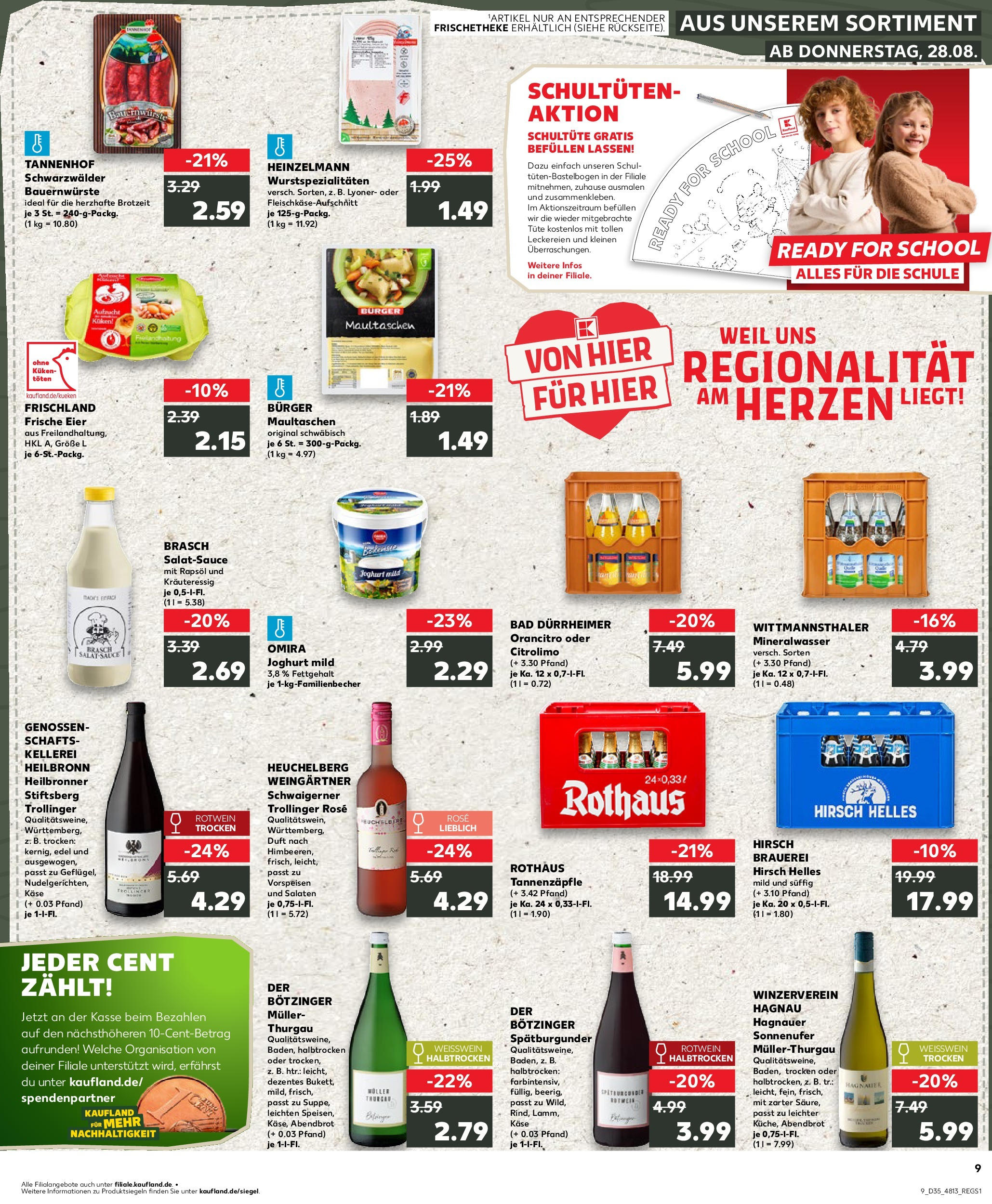 Prospekt Kaufland ab 28.08.2025 » Angebote und Werbung Online | Seite: 9 | Produkte: Käse, Bad, Burger, Mineralwasser Prospekt Kaufland ab 28.08.2025 » Angebote Online zum Blättern | Seite: 9 | Produkte: Käse, Bad, Burger, Mineralwasser