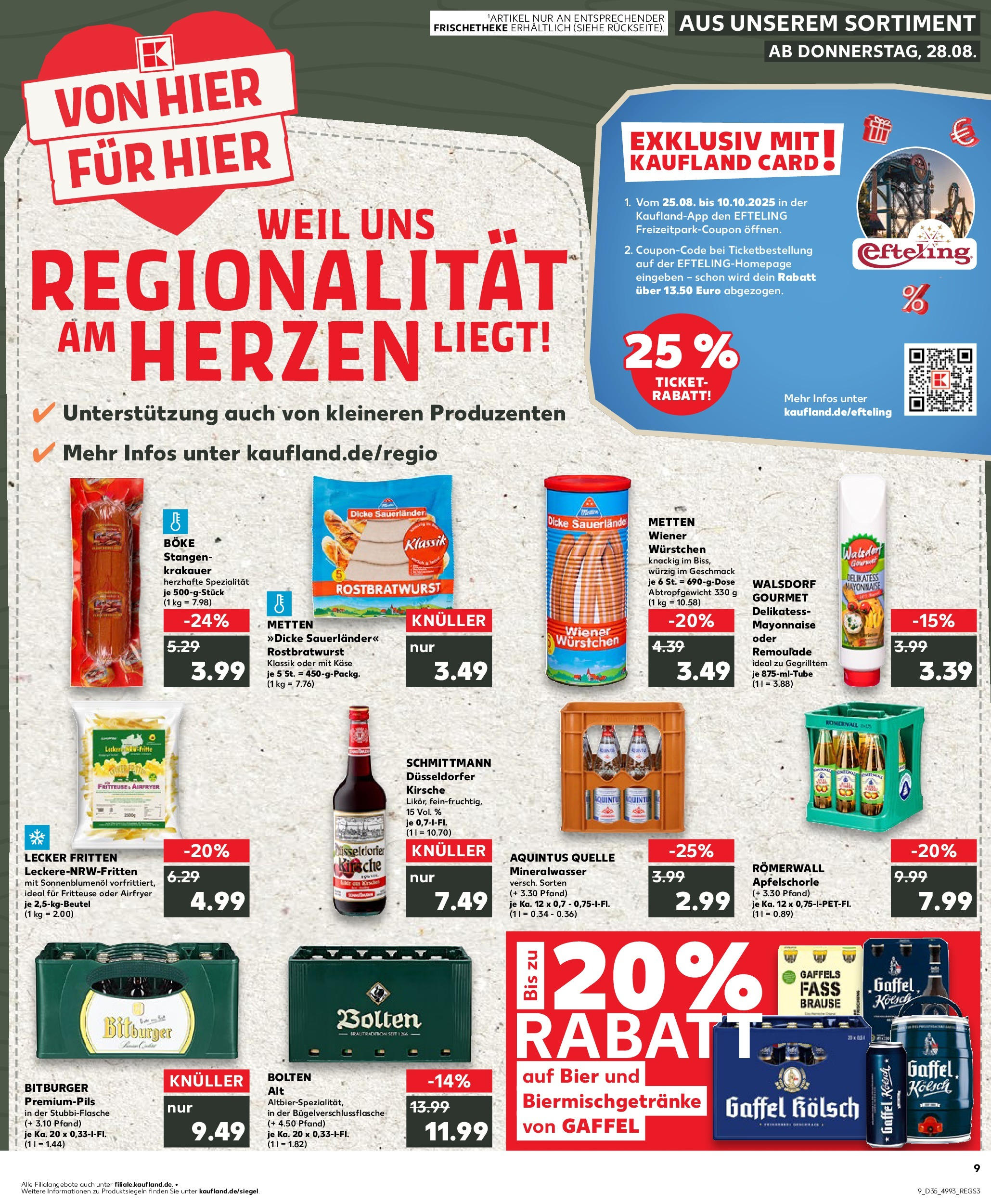 Prospekt Kaufland ab 28.08.2025 » Angebote und Werbung Online | Seite: 1 | Produkte: Bitburger, Wiener wurstchen, Käse, Mineralwasser Prospekt Kaufland ab 28.08.2025 » Angebote Online zum Blättern | Seite: 1 | Produkte: Bitburger, Wiener wurstchen, Käse, Mineralwasser