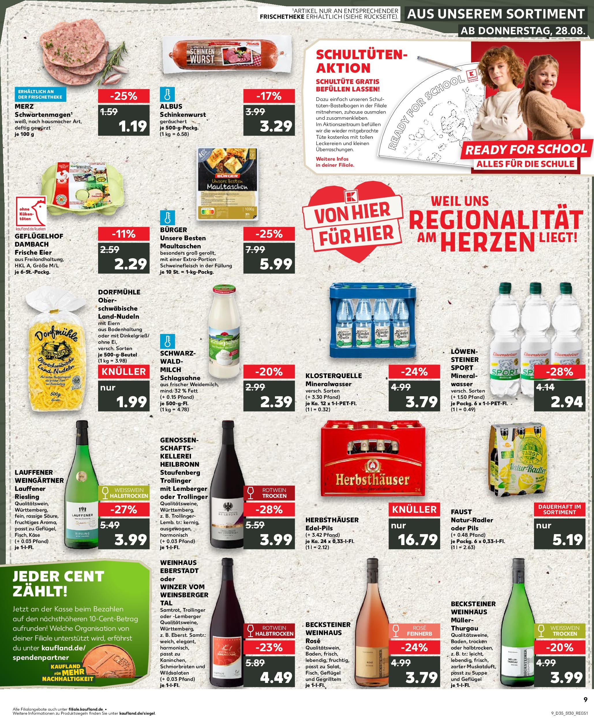 Prospekt Kaufland ab 28.08.2025 » Angebote und Werbung Online | Seite: 1 | Produkte: Eier, Wasser, Schinken, Schweinefleisch Prospekt Kaufland ab 28.08.2025 » Angebote Online zum Blättern | Seite: 1 | Produkte: Eier, Wasser, Schinken, Schweinefleisch