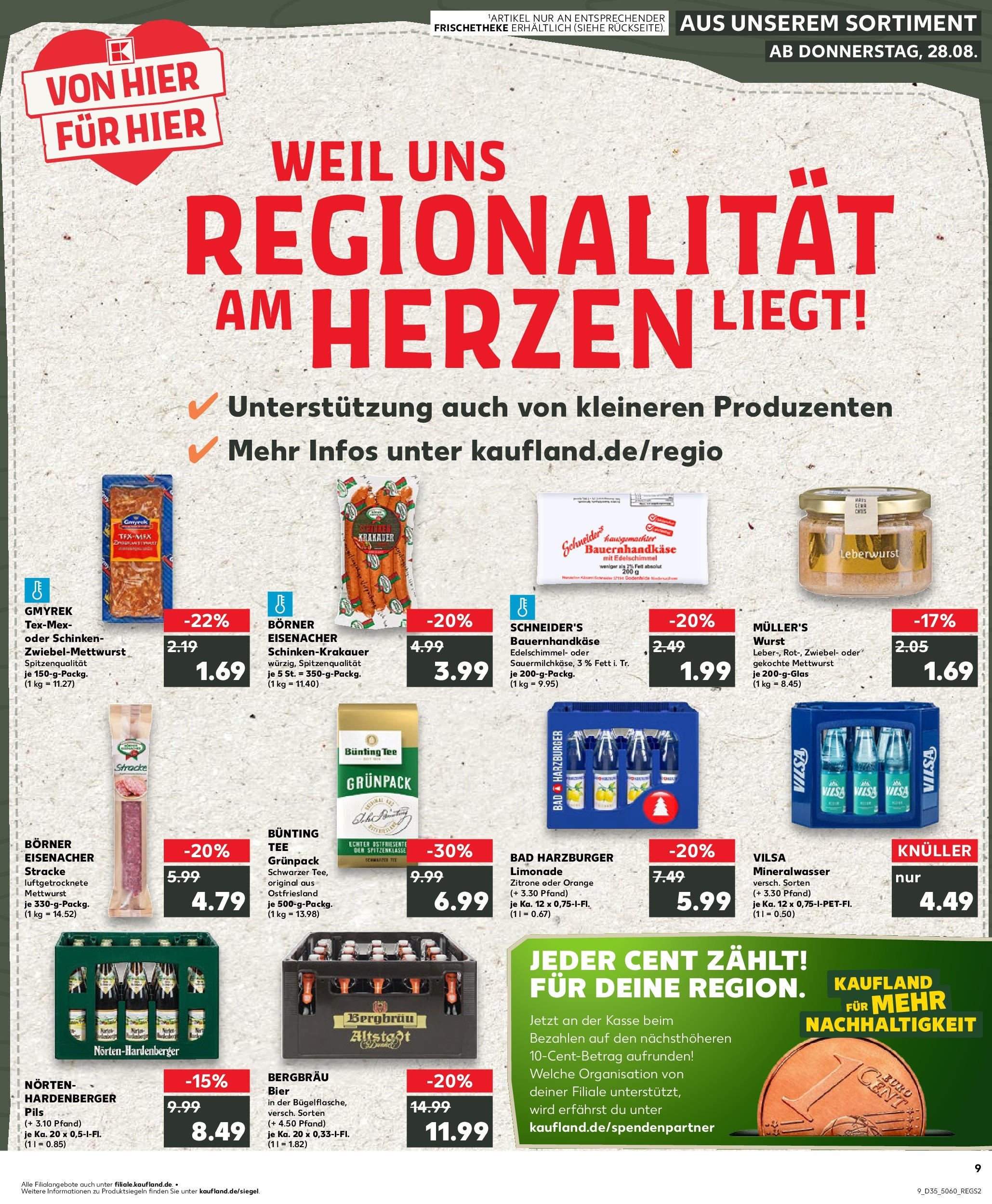 Prospekt Kaufland ab 28.08.2025 » Angebote und Werbung Online | Seite: 9 | Produkte: Pils, Zitrone, Schinken, Tee Prospekt Kaufland ab 28.08.2025 » Angebote Online zum Blättern | Seite: 9 | Produkte: Pils, Zitrone, Schinken, Tee