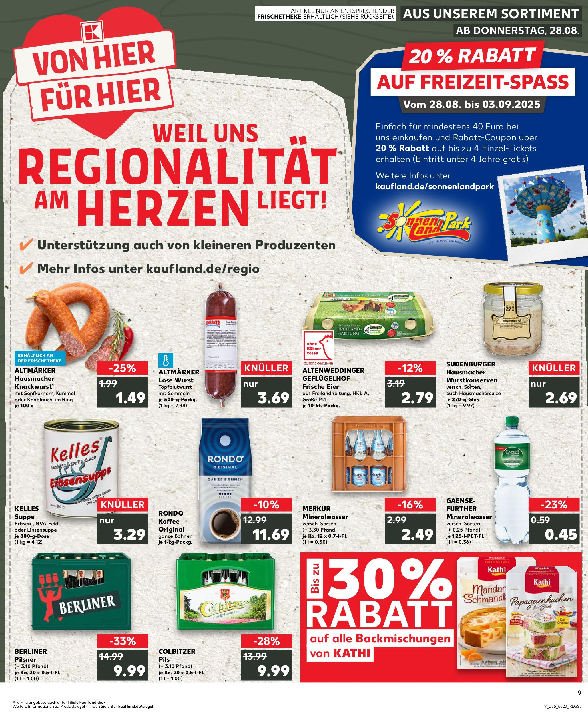 Prospekt Kaufland ab 28.08.2025 » Angebote und Werbung Online | Seite: 9 | Produkte: Kaffee, Pils, Mineralwasser, Berliner pilsner Prospekt Kaufland ab 28.08.2025 » Angebote Online zum Blättern | Seite: 9 | Produkte: Kaffee, Pils, Mineralwasser, Berliner pilsner
