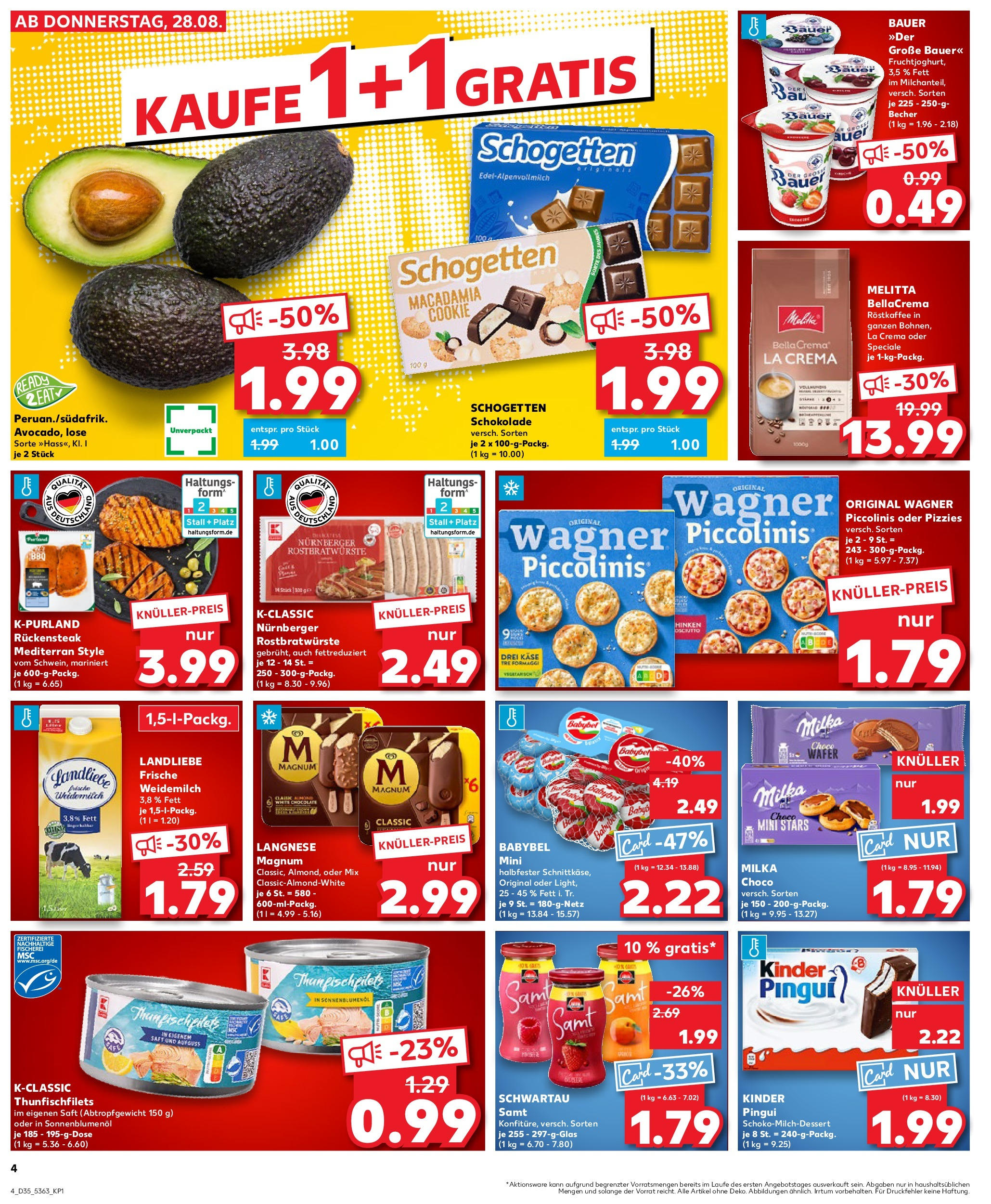 Prospekt Kaufland ab 28.08.2025 » Angebote und Werbung Online | Seite: 5 | Produkte: Melitta, Langnese, Babybel, Schogetten Prospekt Kaufland ab 28.08.2025 » Angebote Online zum Blättern | Seite: 5 | Produkte: Melitta, Langnese, Babybel, Schogetten