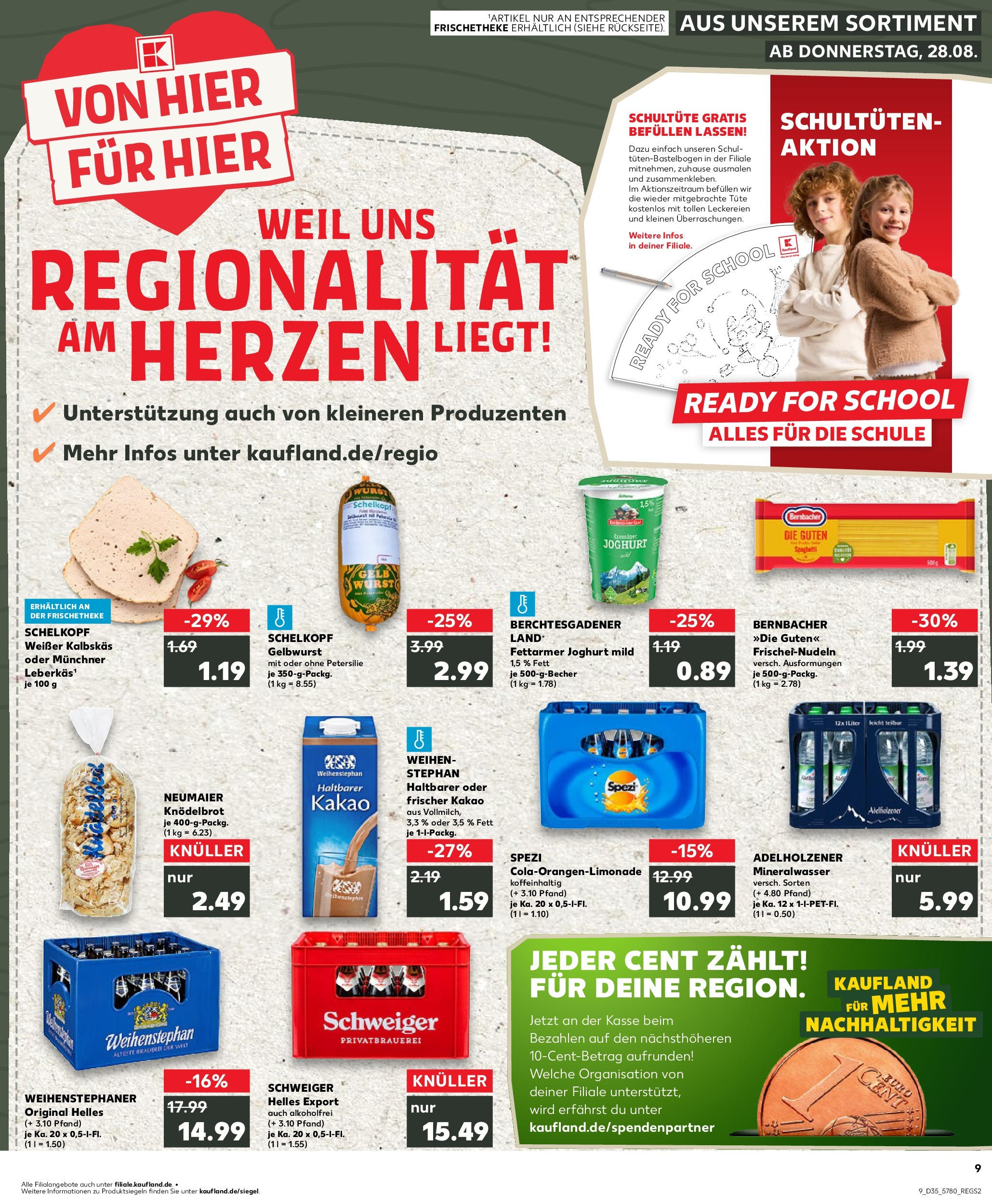 Prospekt Kaufland ab 28.08.2025 » Angebote und Werbung Online | Seite: 9 | Produkte: Joghurt, Adelholzener, Mineralwasser, Petersilie Prospekt Kaufland ab 28.08.2025 » Angebote Online zum Blättern | Seite: 9 | Produkte: Joghurt, Adelholzener, Mineralwasser, Petersilie