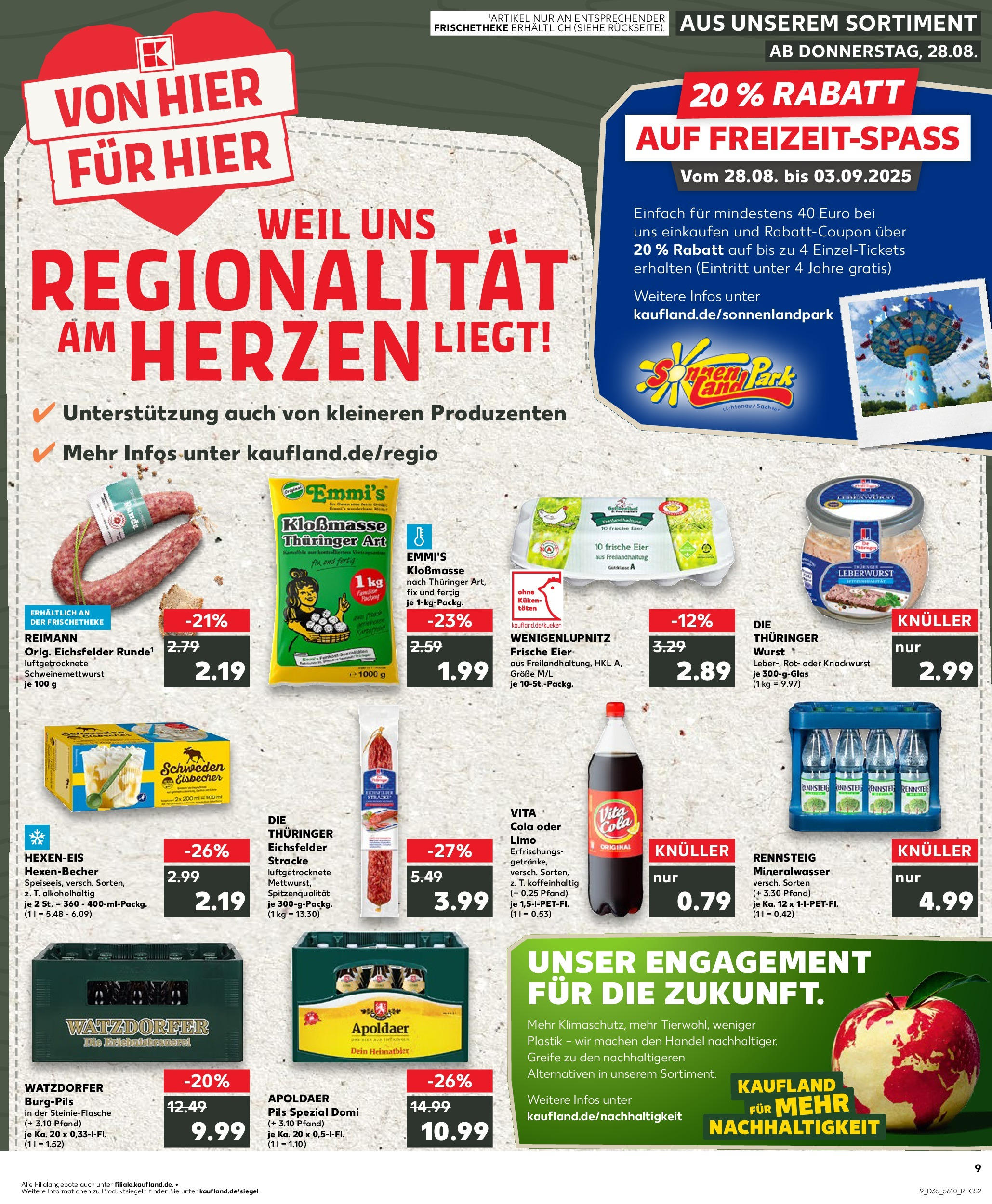 Prospekt Kaufland ab 28.08.2025 » Angebote und Werbung Online | Seite: 9 | Produkte: Cola, Pils, Mineralwasser, Wurst Prospekt Kaufland ab 28.08.2025 » Angebote Online zum Blättern | Seite: 9 | Produkte: Cola, Pils, Mineralwasser, Wurst