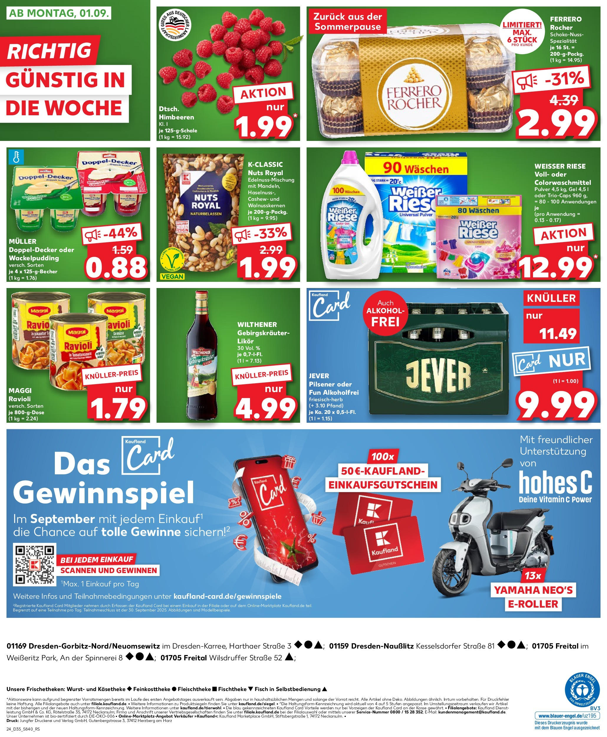 Prospekt Kaufland ab 28.08.2025 » Angebote und Werbung Online | Seite: 24 | Produkte: Ferrero rocher, Maggi, Jever, Hohes c Prospekt Kaufland ab 28.08.2025 » Angebote Online zum Blättern | Seite: 24 | Produkte: Ferrero rocher, Maggi, Jever, Hohes c