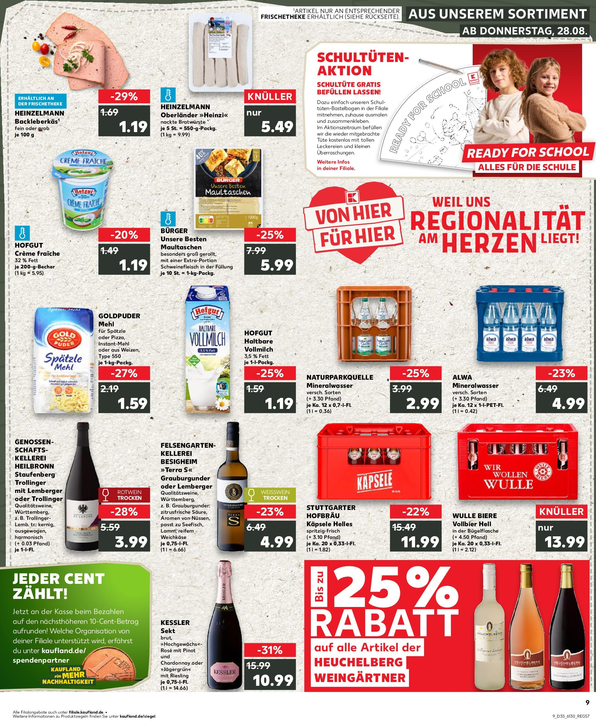 Prospekt Kaufland ab 28.08.2025 » Angebote Online zum Blättern | Seite: 1 | Produkte: Weißwein, Sekt, Burger, Mineralwasser