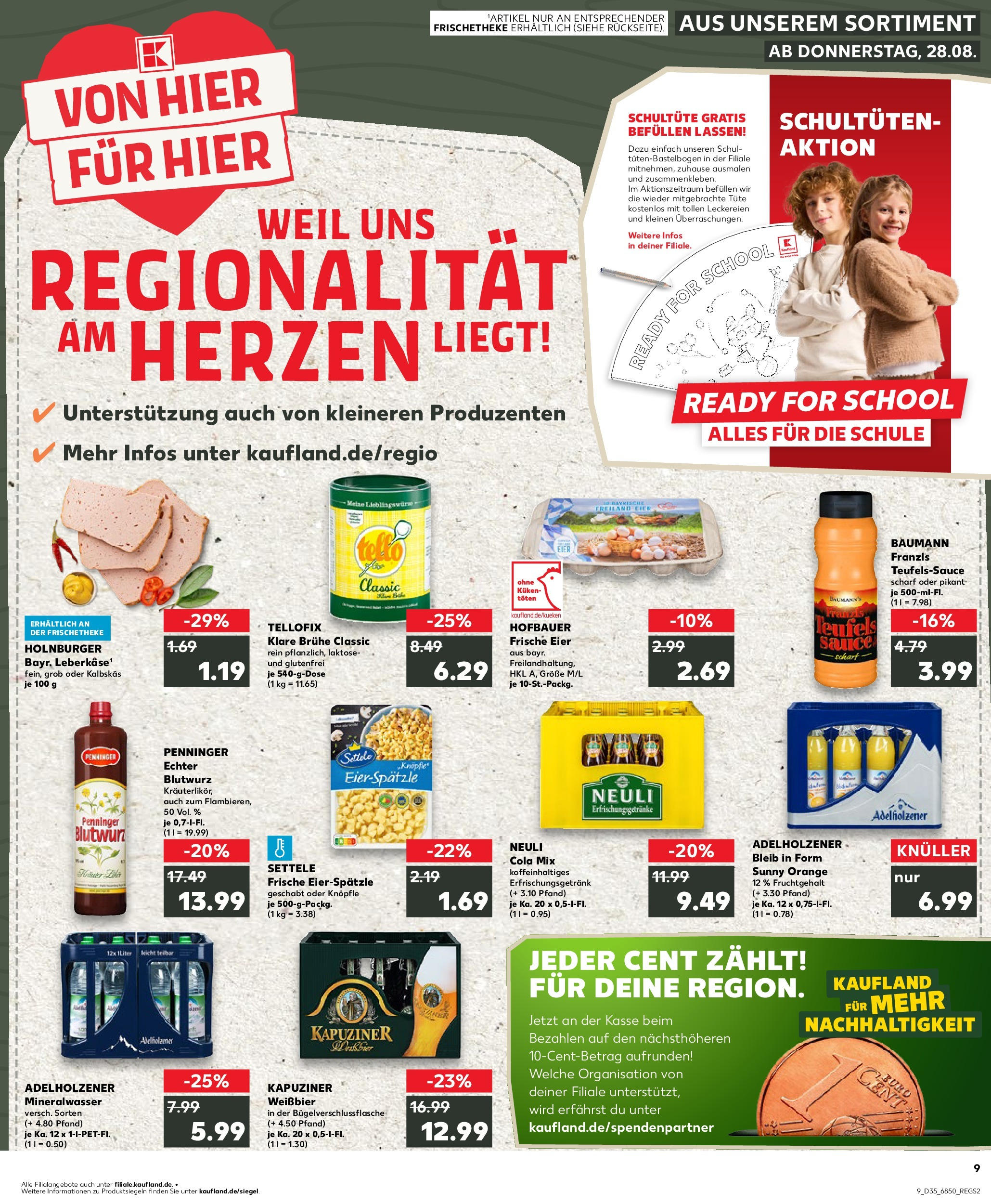 Prospekt Kaufland ab 28.08.2025 » Angebote und Werbung Online | Seite: 9 | Produkte: Eier, Weißbier, Adelholzener, Mineralwasser Prospekt Kaufland ab 28.08.2025 » Angebote Online zum Blättern | Seite: 9 | Produkte: Eier, Weißbier, Adelholzener, Mineralwasser