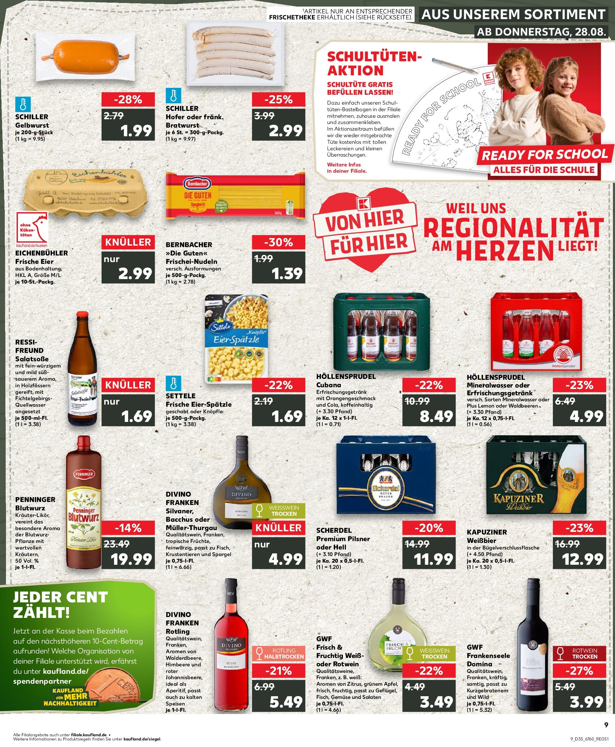 Prospekt Kaufland ab 28.08.2025 » Angebote und Werbung Online | Seite: 9 | Produkte: Weißbier, Rotwein, Bratwurst, Dressing Prospekt Kaufland ab 28.08.2025 » Angebote Online zum Blättern | Seite: 9 | Produkte: Weißbier, Rotwein, Bratwurst, Dressing