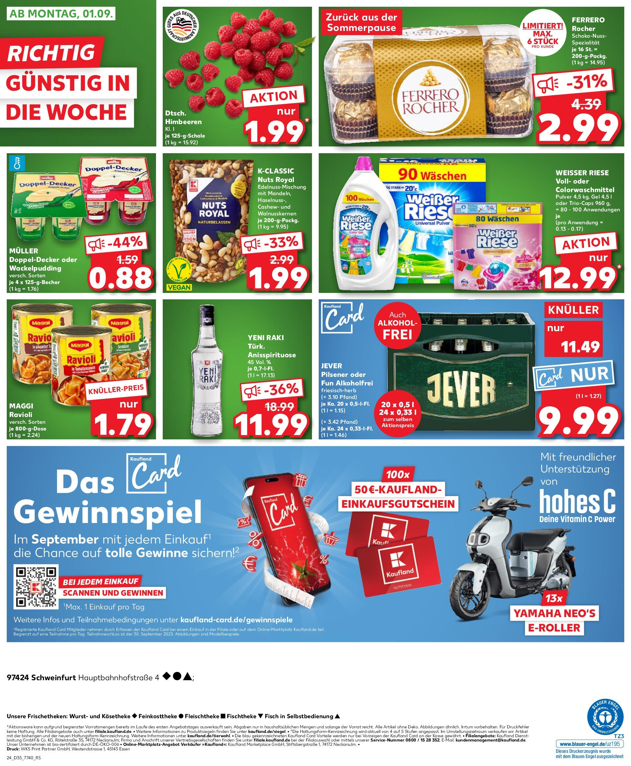 Prospekt Kaufland ab 27.08.2025 » Angebote und Werbung Online | Seite: 24 | Produkte: Ferrero rocher, Scooter, Pudding, Fisch Prospekt Kaufland ab 27.08.2025 » Angebote Online zum Blättern | Seite: 24 | Produkte: Ferrero rocher, Scooter, Pudding, Fisch