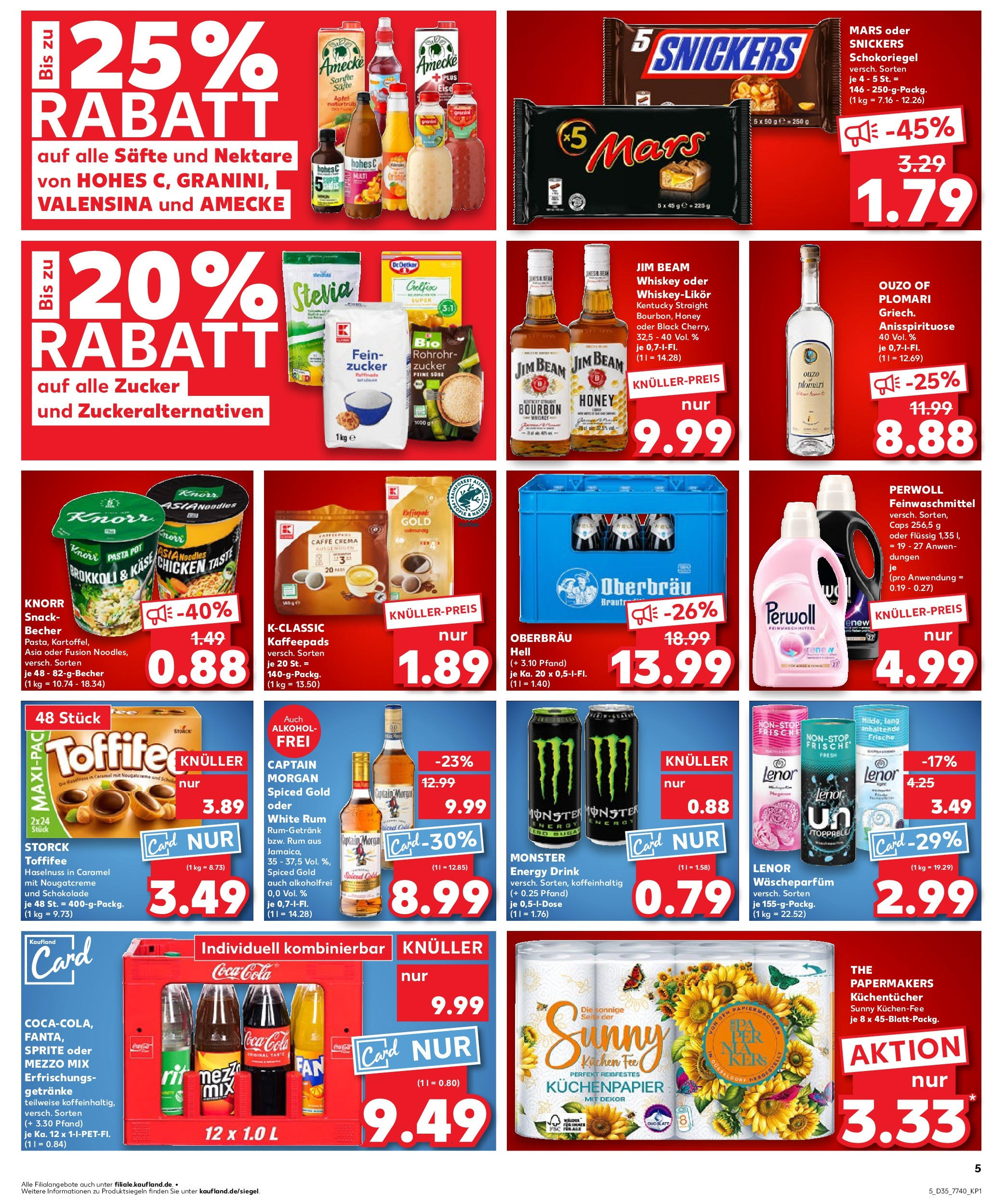 Prospekt Kaufland ab 27.08.2025 » Angebote und Werbung Online | Seite: 5 | Produkte: Ouzo, Äpfel, Captain morgan, Whiskey Prospekt Kaufland ab 27.08.2025 » Angebote Online zum Blättern | Seite: 5 | Produkte: Ouzo, Äpfel, Captain morgan, Whiskey