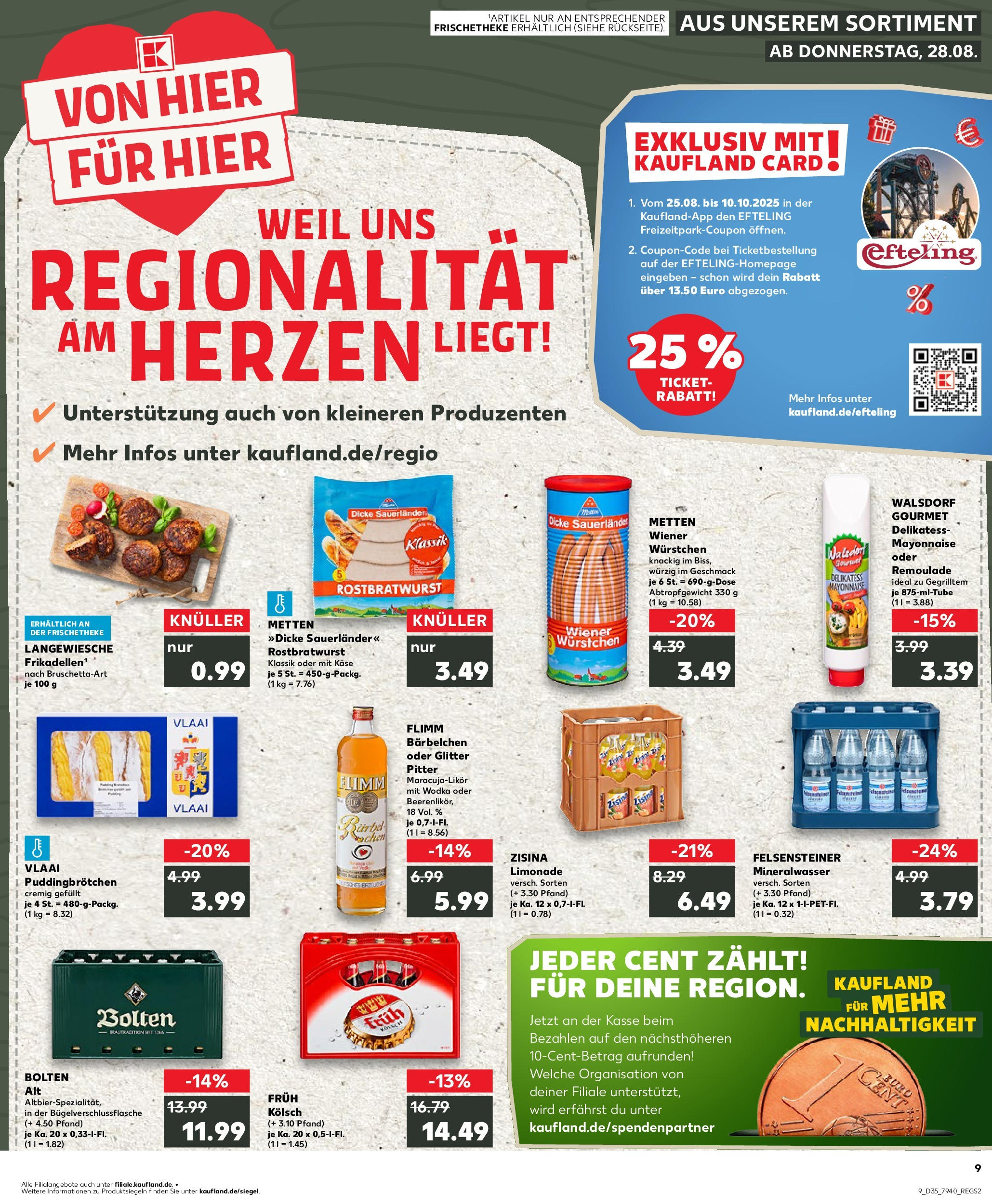 Prospekt Kaufland ab 28.08.2025 » Angebote und Werbung Online | Seite: 9 | Produkte: Wiener wurstchen, Käse, Mayonnaise, Wodka Prospekt Kaufland ab 28.08.2025 » Angebote Online zum Blättern | Seite: 9 | Produkte: Wiener wurstchen, Käse, Mayonnaise, Wodka