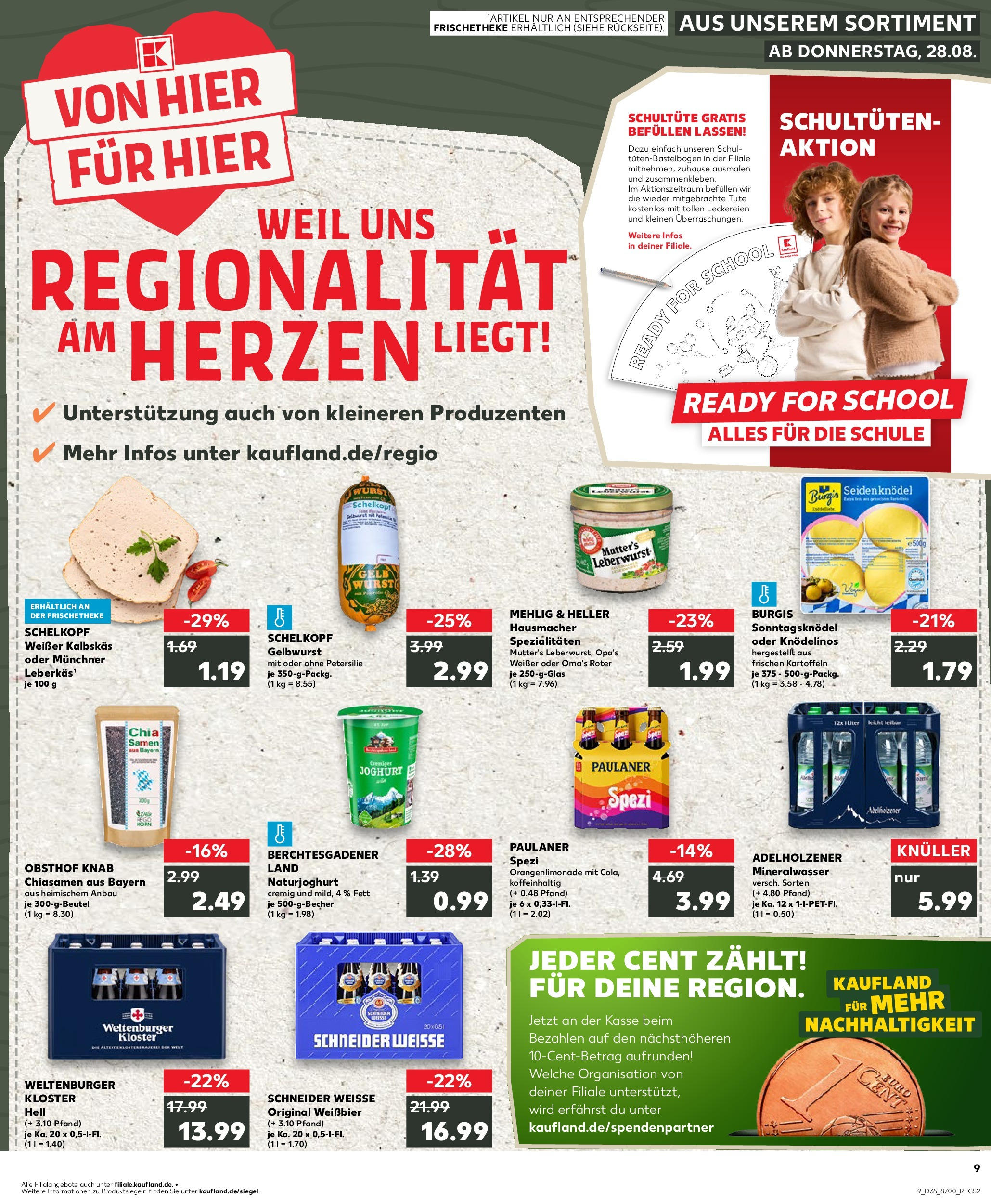 Prospekt Kaufland ab 31.08.2025 » Angebote und Werbung Online | Seite: 20 | Produkte: Weißbier, Paulaner spezi, Adelholzener, Paulaner Prospekt Kaufland ab 31.08.2025 » Angebote Online zum Blättern | Seite: 20 | Produkte: Weißbier, Paulaner spezi, Adelholzener, Paulaner