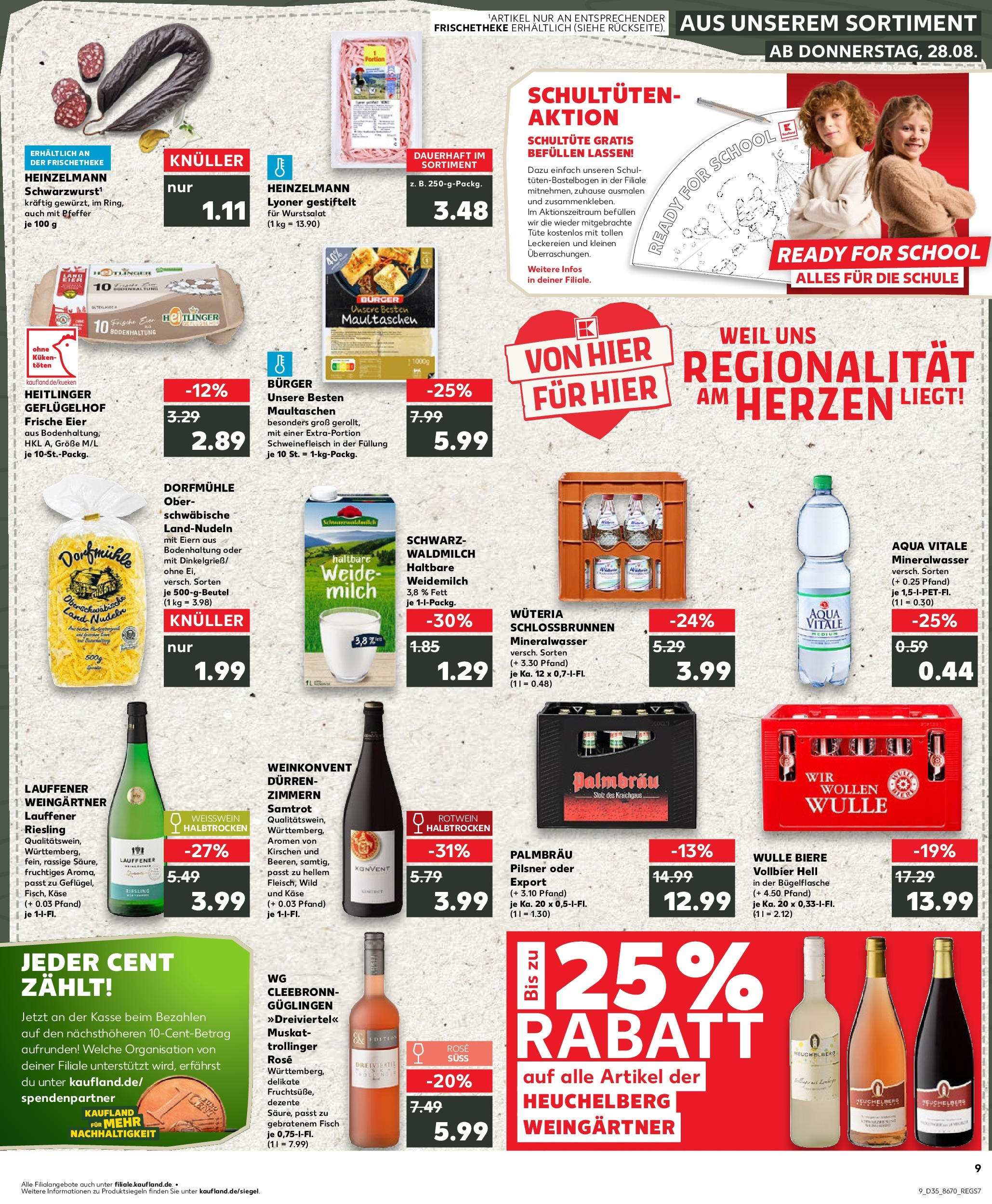 Prospekt Kaufland ab 28.08.2025 » Angebote Online zum Blättern | Seite: 1 | Produkte: Burger, Kirschen, Pasta, Schweinefleisch
