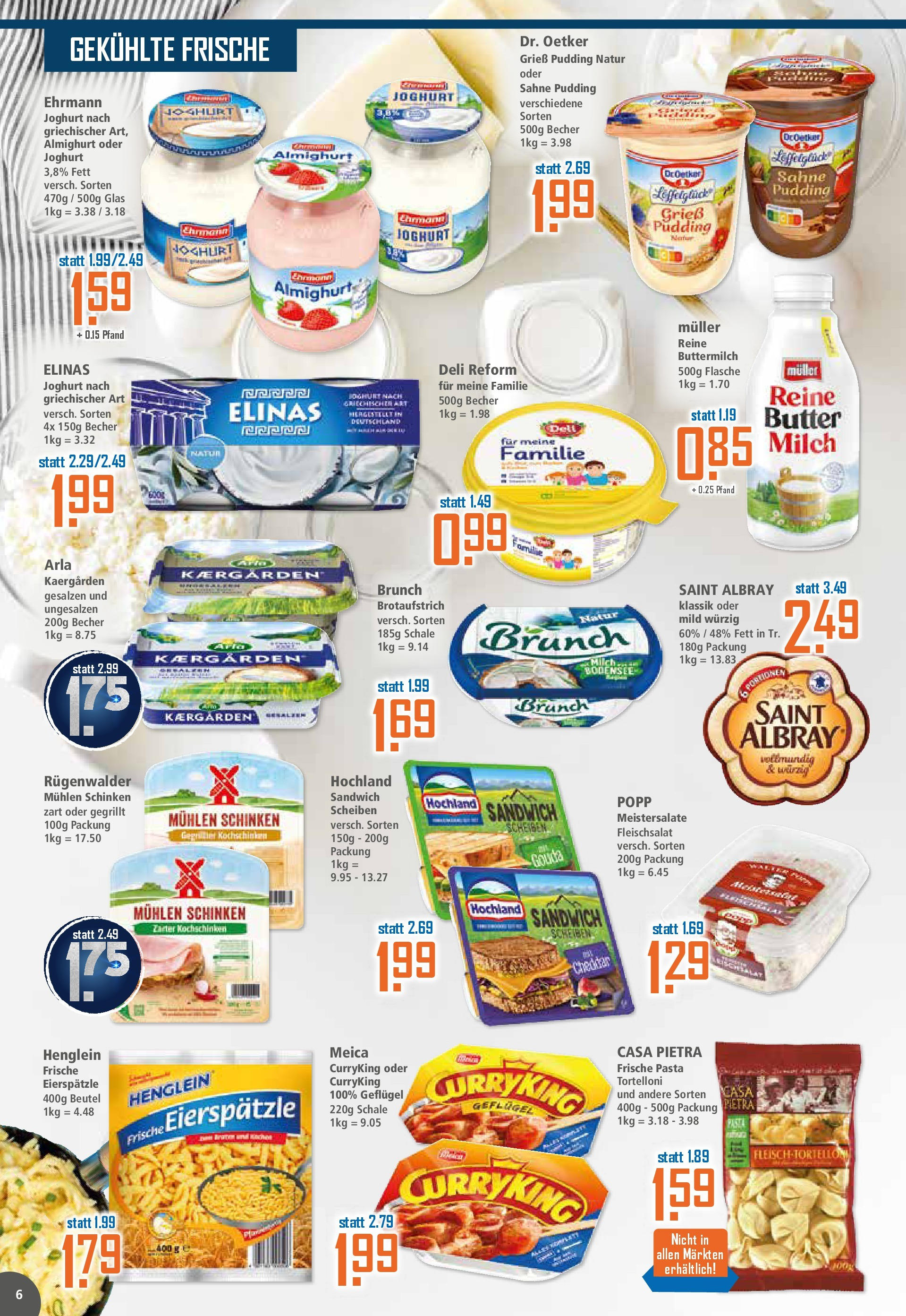 Klaas & Kock Prospekt 	 (ab 01.09.2025) zum Blättern | Seite: 6 | Produkte: Milch, Butter, Pasta, Deli reform